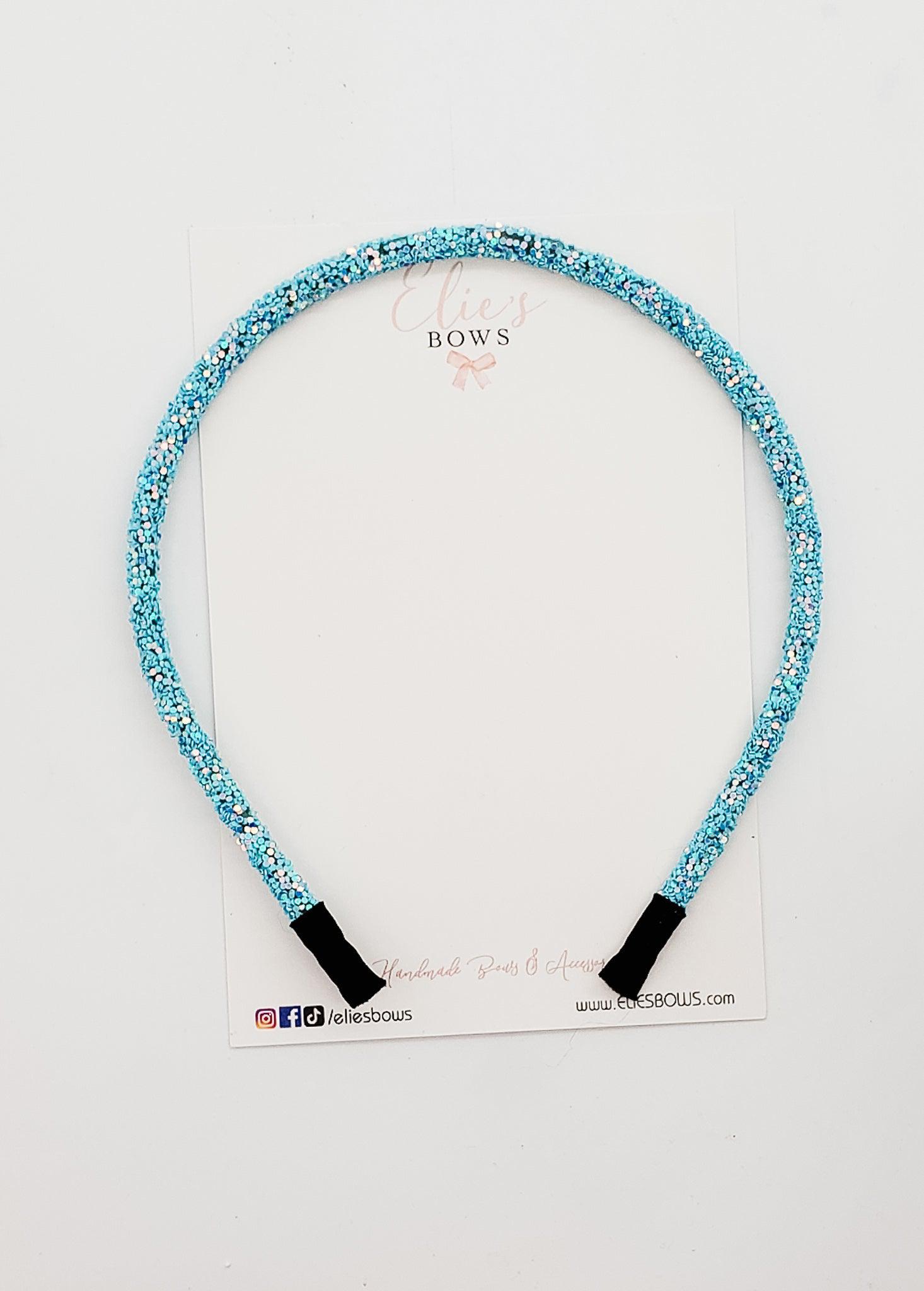 Baby Blue - Glitter hard headband-Hard Headbands-Elie’s Bows
