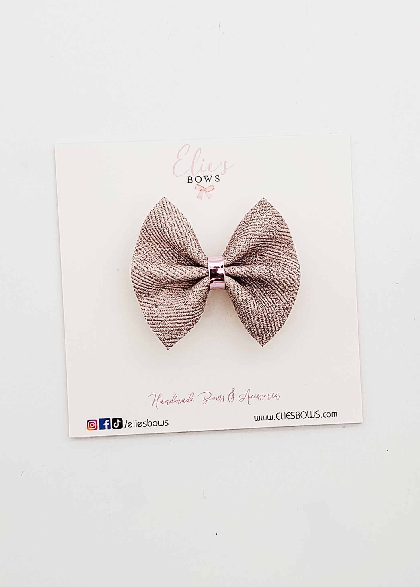 Beige Denim - Pixie Bow - 2"-Bows-Elie’s Bows