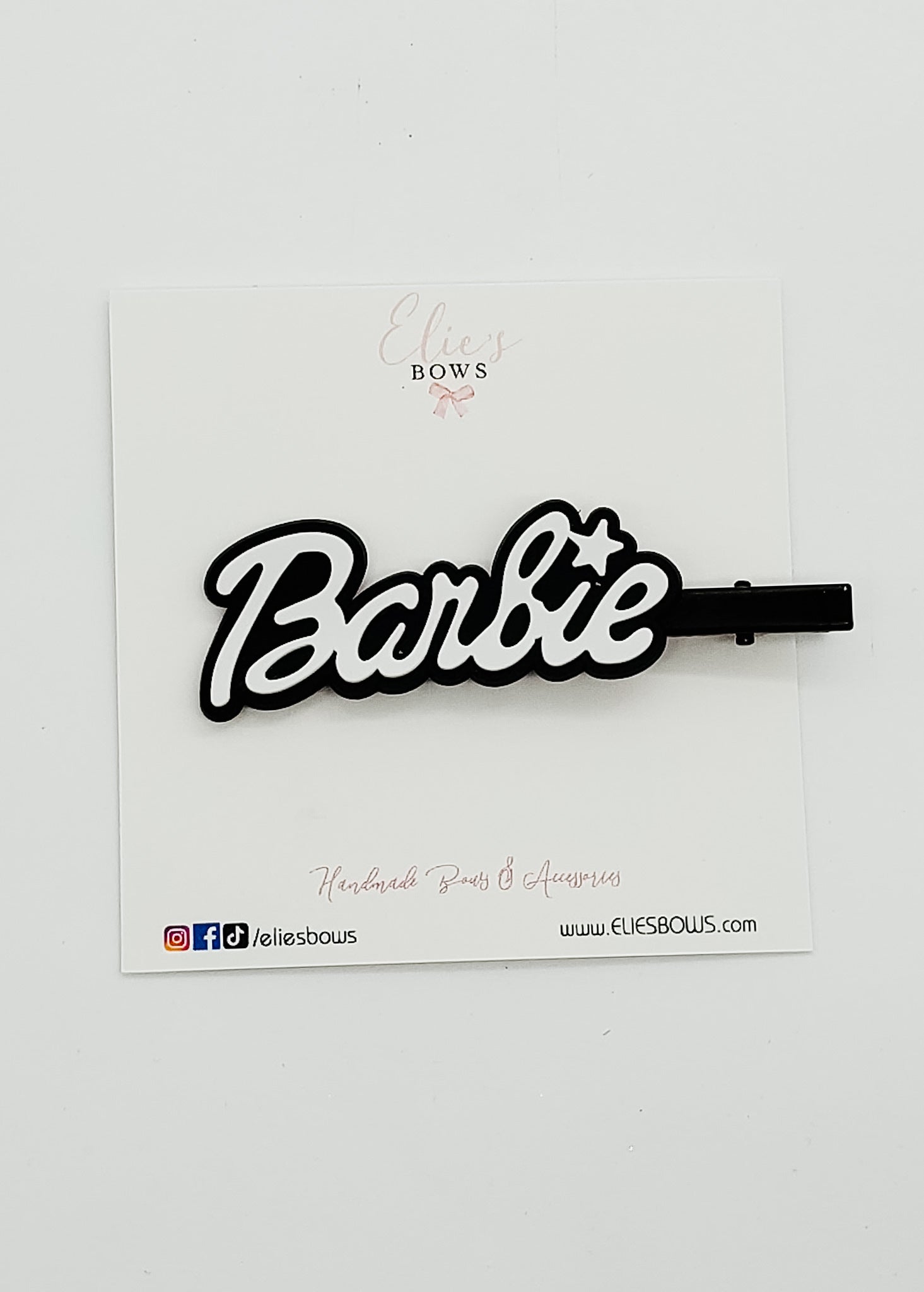 Black B - Bar Clip - 2"-Snap Clips-Elie’s Bows