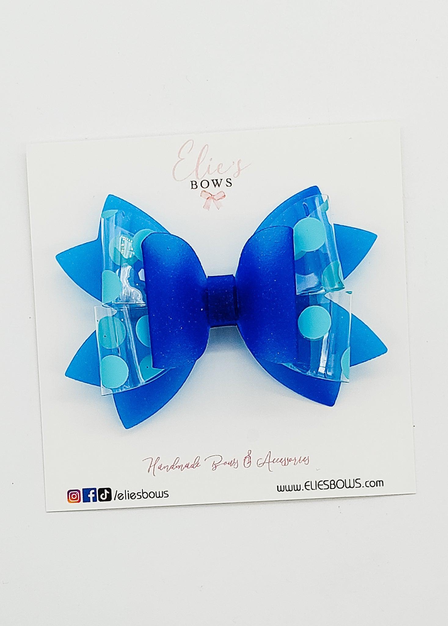 Blue Dots Waterproof - 3"-Bows-Elie’s Bows
