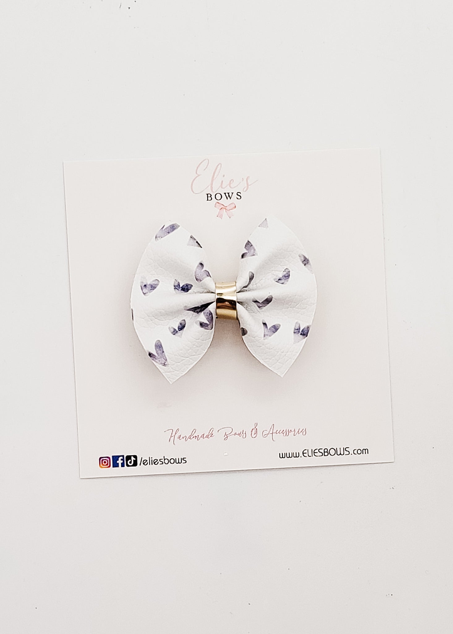 Blue Hearts - Pixie Bow - 2"-Bows-Elie’s Bows