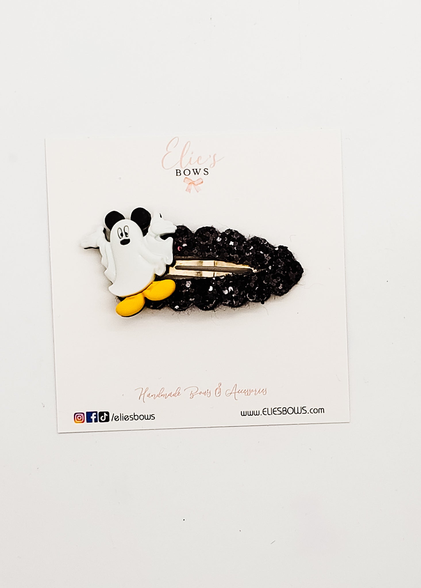 Boo Ghost - Snap Clips - 2.5"-Snap Clips-Elie’s Bows
