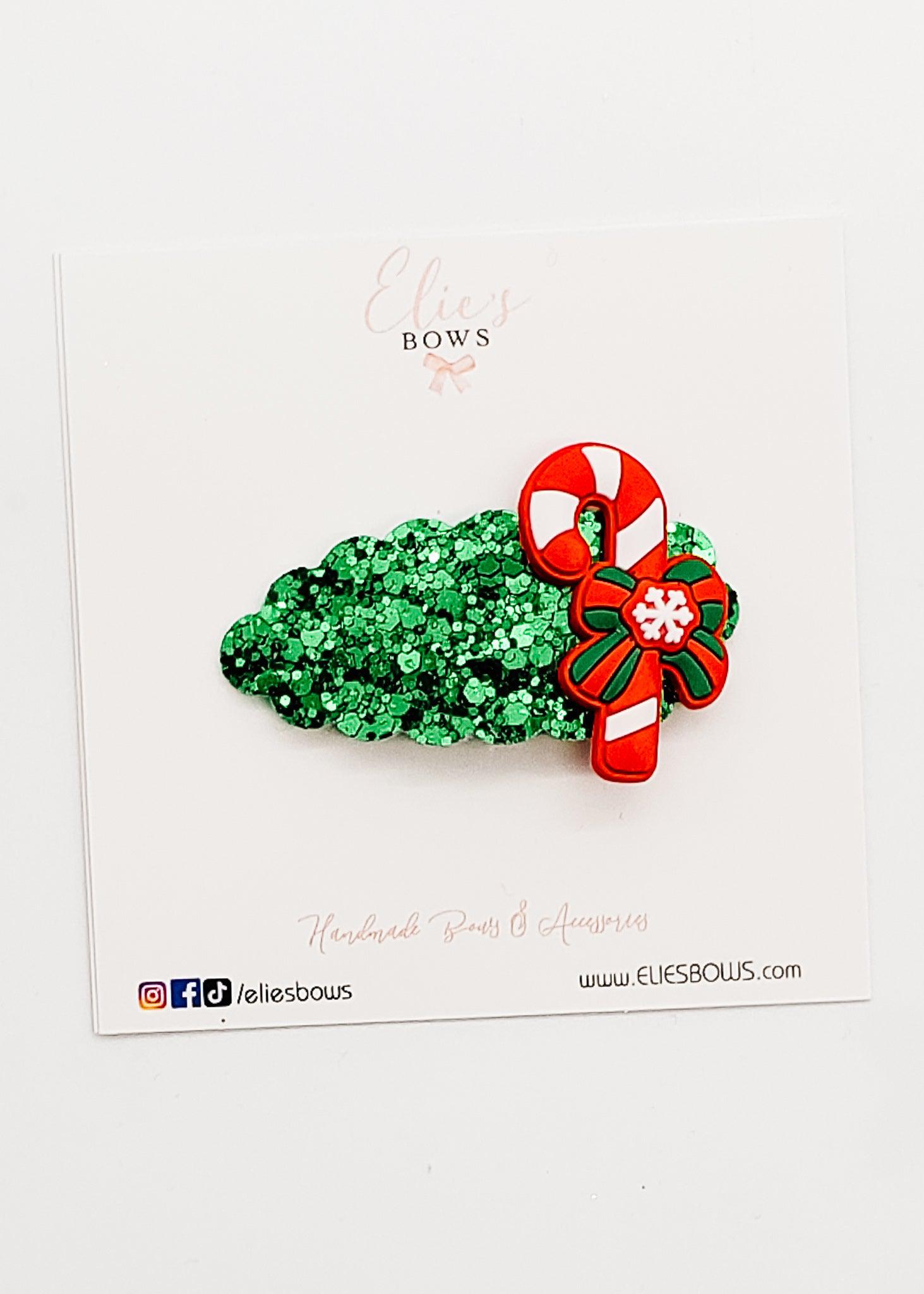 Candy Cane - Snap Clip - 2.5"-Snap Clips-Elie’s Bows