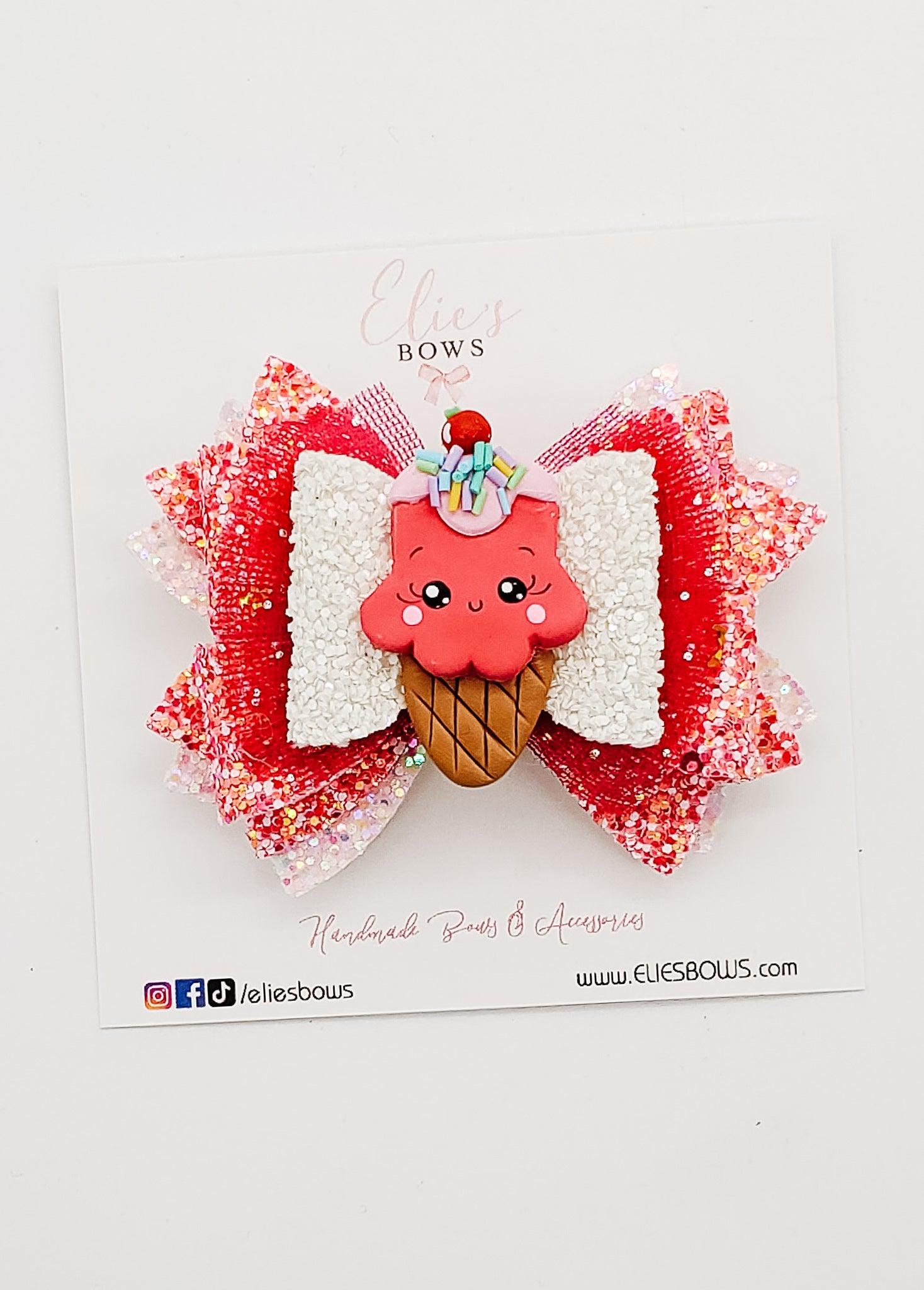 Cherry Ice Cream - 3.5"-Bows-Elie’s Bows