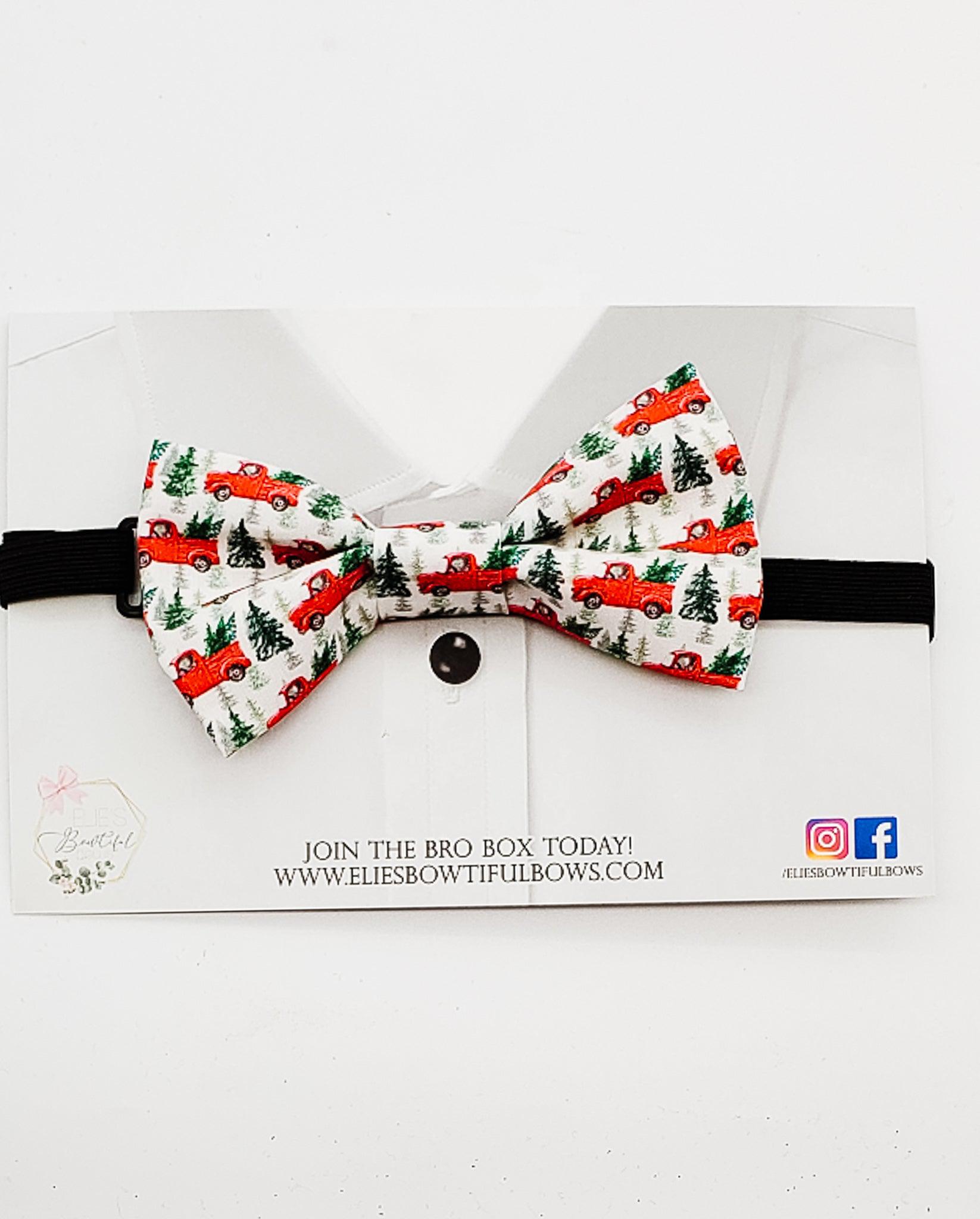 Christmas Cars - fabric bowtie - 3.5"-Bowtie-Elie’s Bows