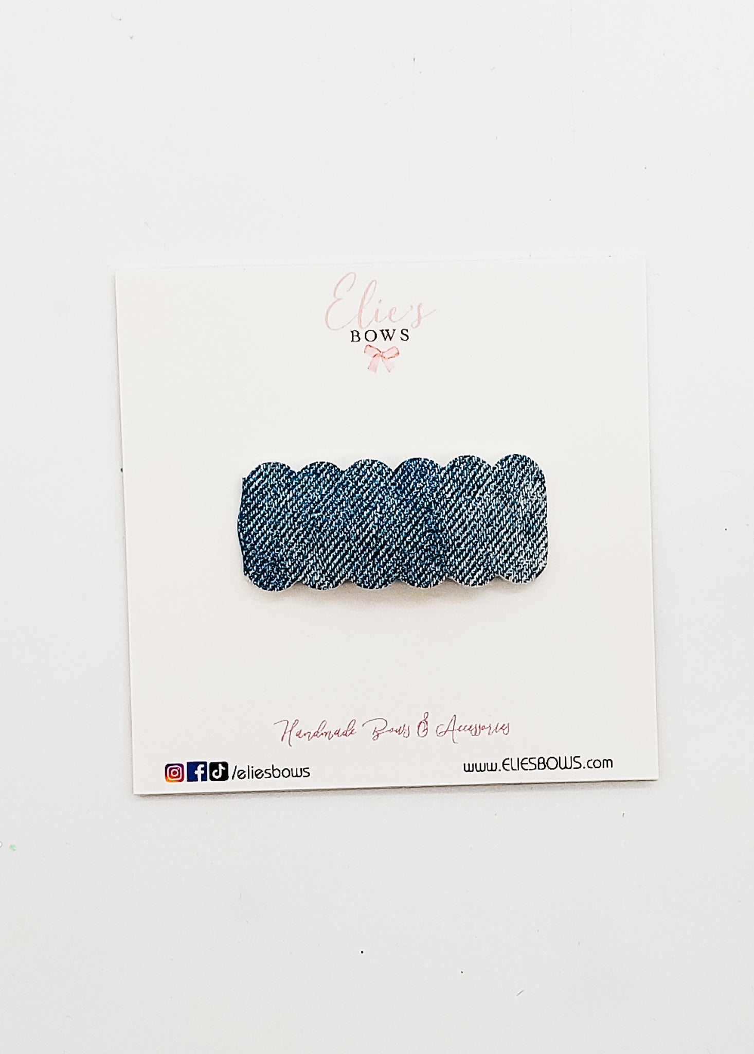 Dark Denim - Snap Clips - 2"-Snap Clips-Elie’s Bows