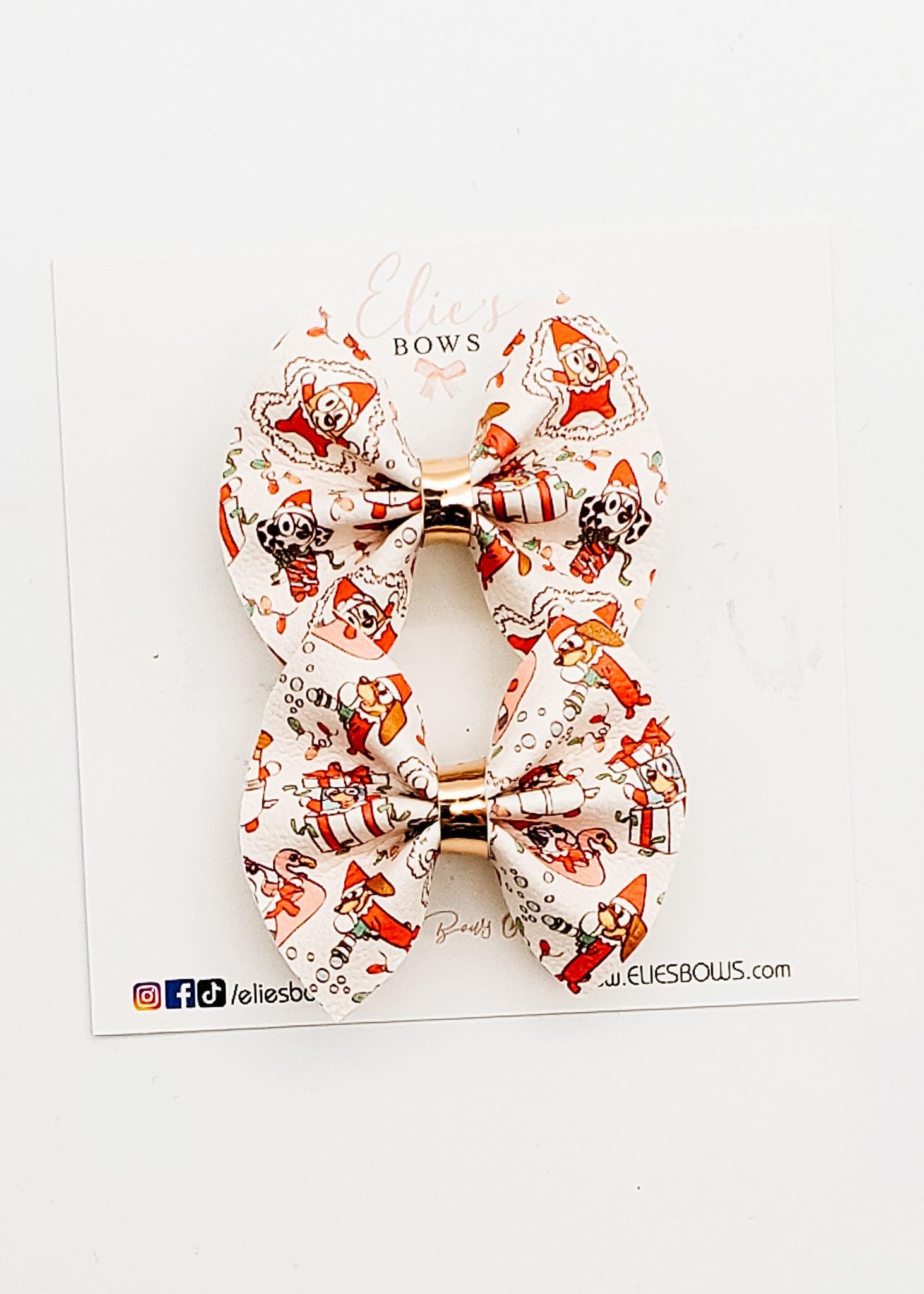 Elf Present - Pigtails - 2.5"-Pigtails-Elie’s Bows