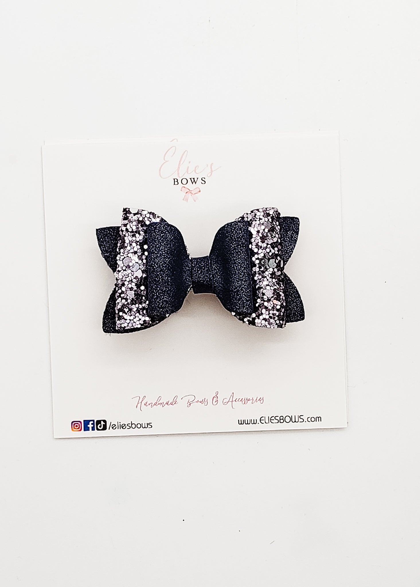 Fall Blue Suede & Glitter - 2.5"-Bows-Elie’s Bows