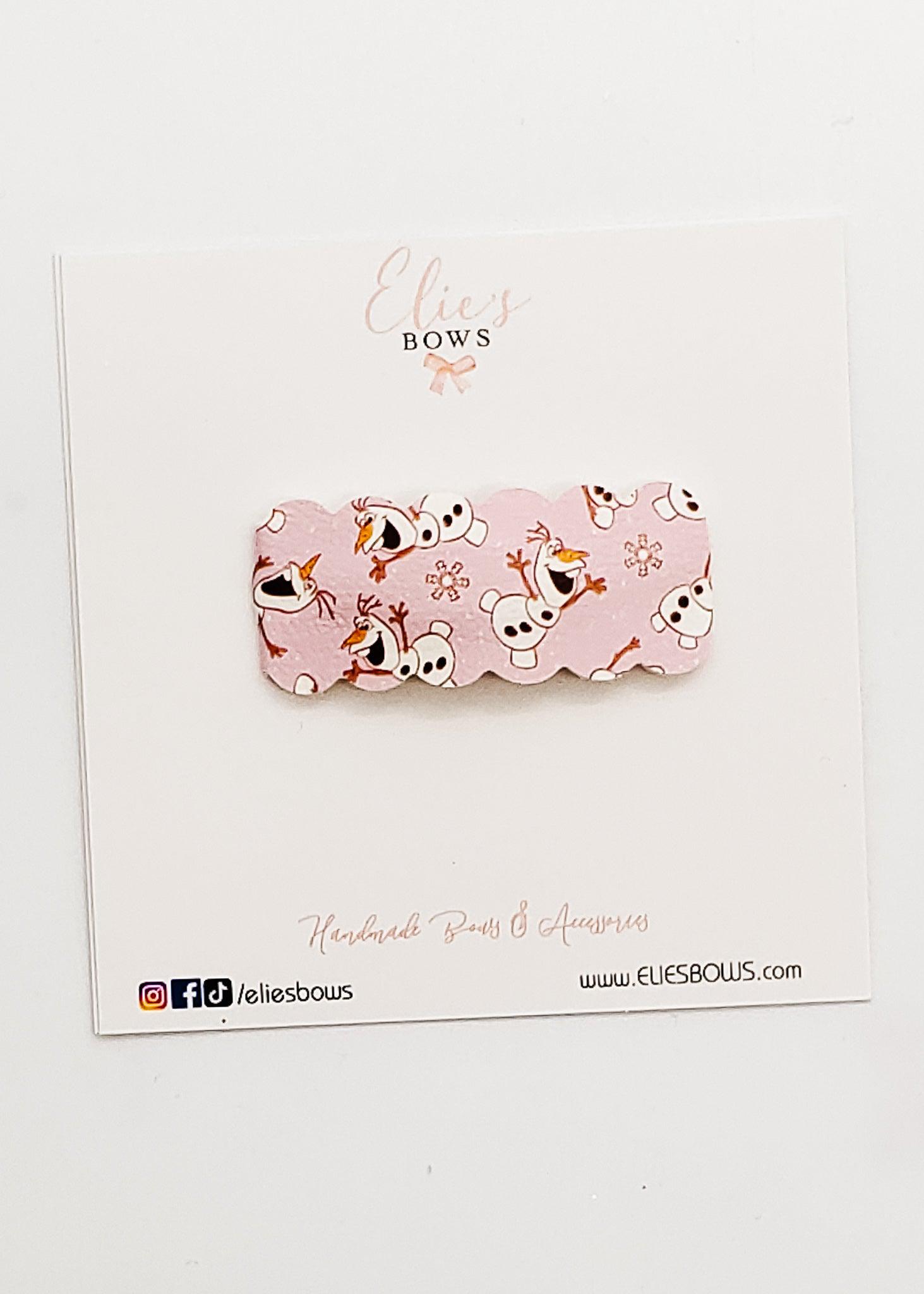 Friendly Snowman - Snap Clip - 2.5"-Snap Clips-Elie’s Bows