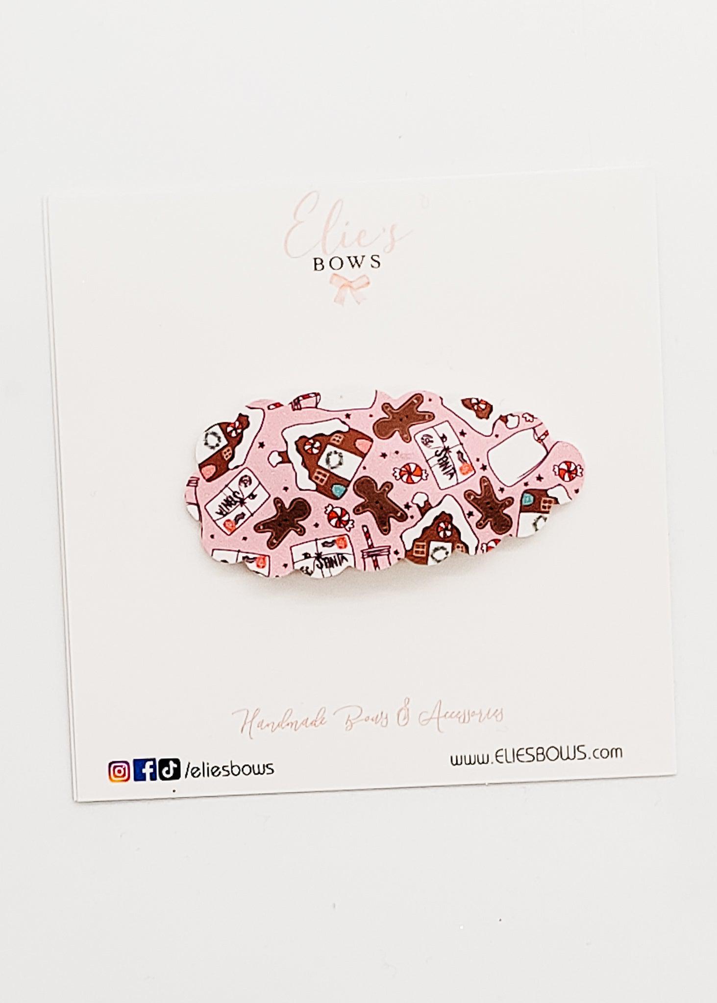 Gingerbread Home - Snap Clip - 2.5"-Snap Clips-Elie’s Bows