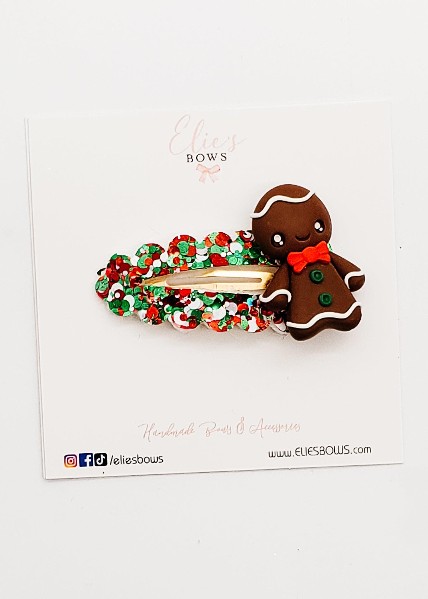 Gingerbread - Snap Clip - 2.5"-Snap Clips-Elie’s Bows