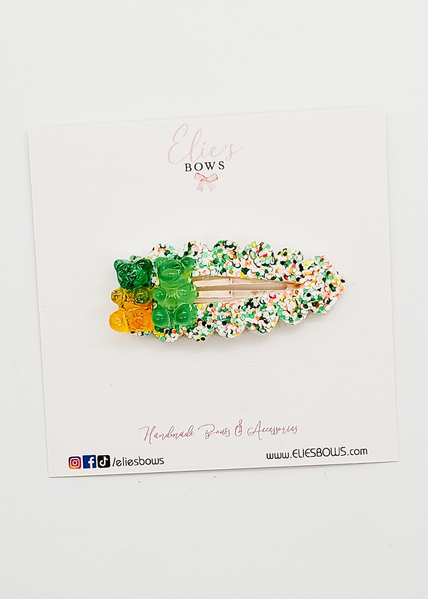 Green Gummies - Snap Clips - 2.5"-Snap Clips-Elie’s Bows