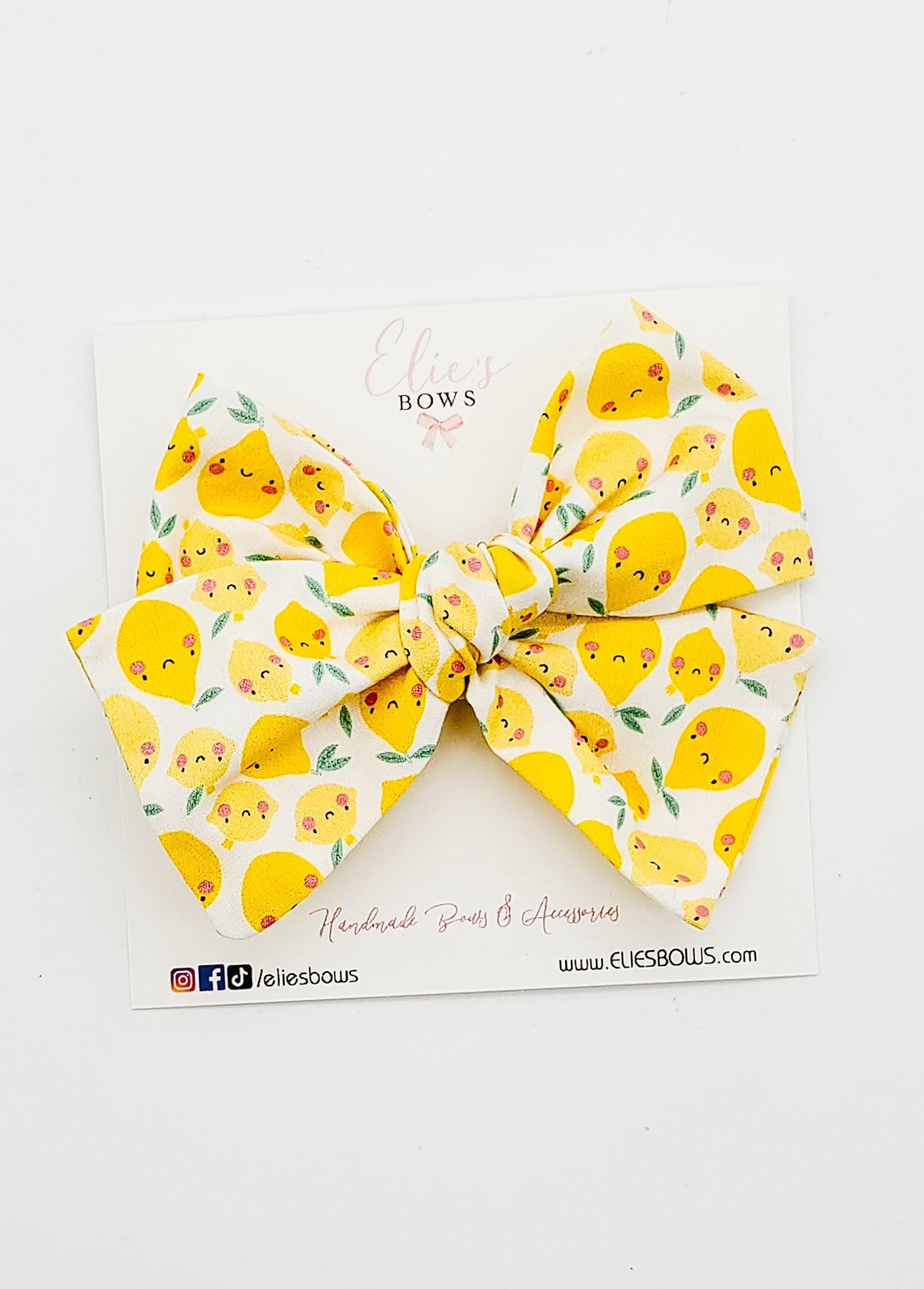 Happy Lemons - Elie - Fabric Bow - 3.5"-Bows-Elie’s Bows