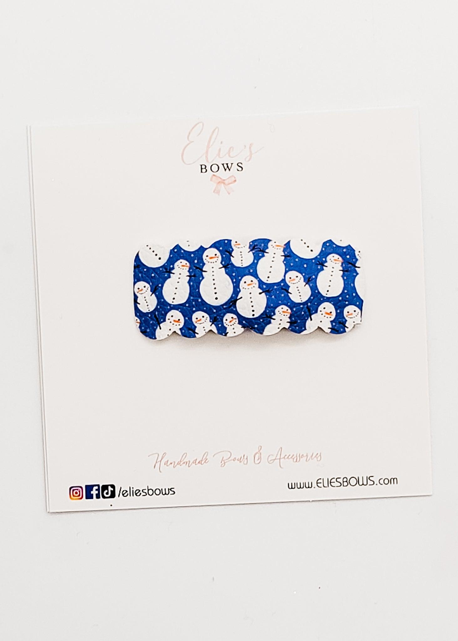 Happy Snowmen - Snap Clip - 2.5"-Snap Clips-Elie’s Bows