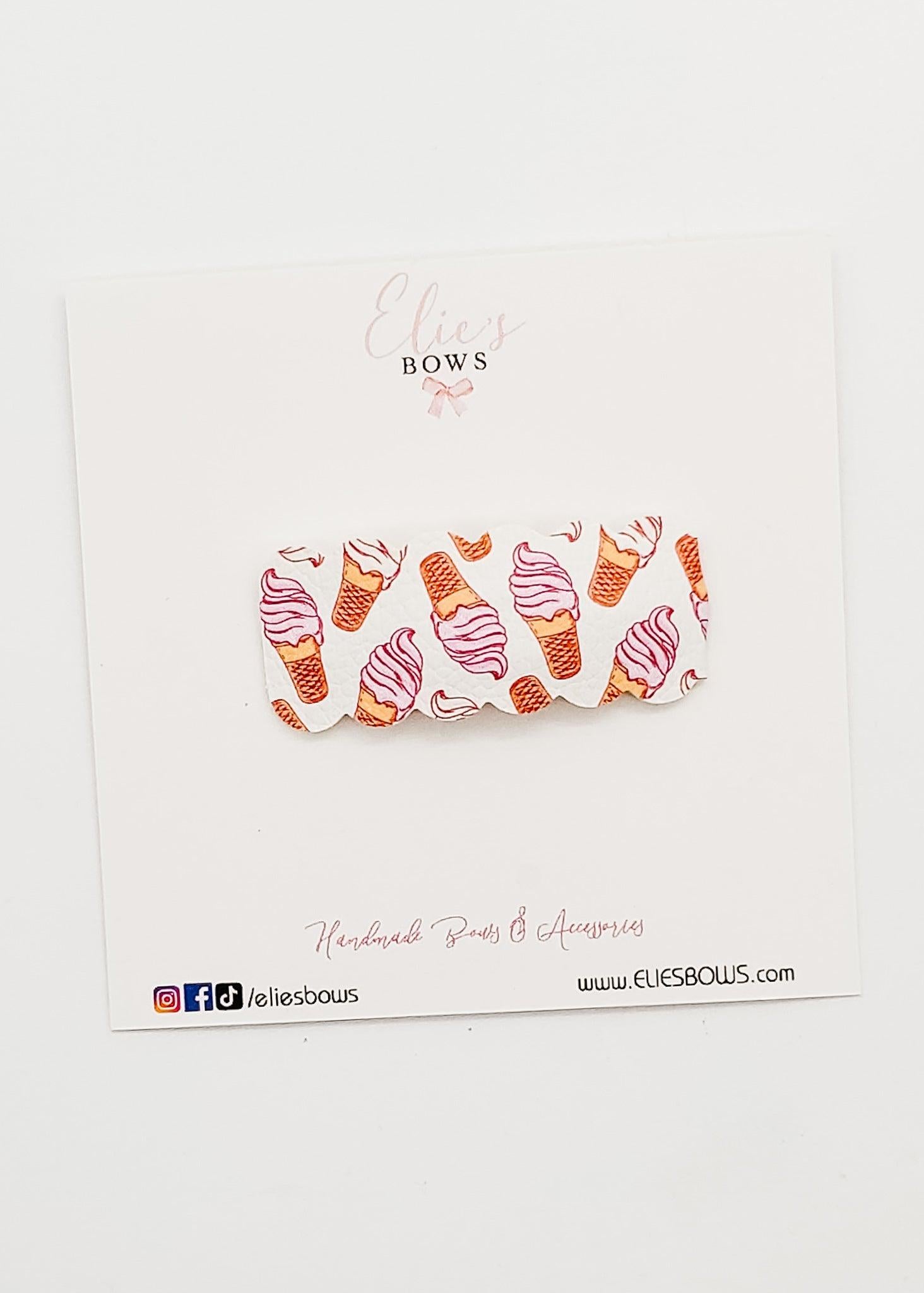 Ice Cream - Snap Clips - 2"-Snap Clips-Elie’s Bows