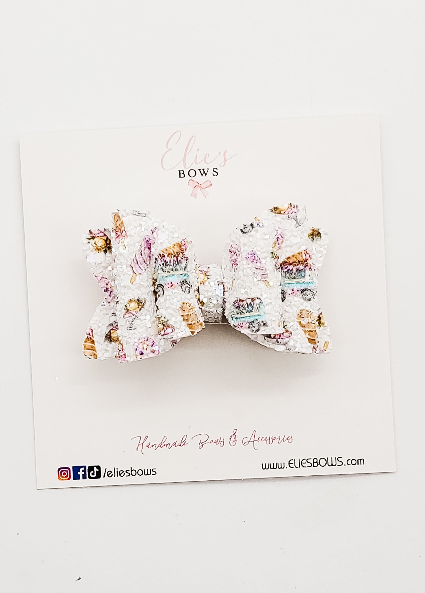 Ice Cream Truck Glitter - 2.5"-Bows-Elie’s Bows