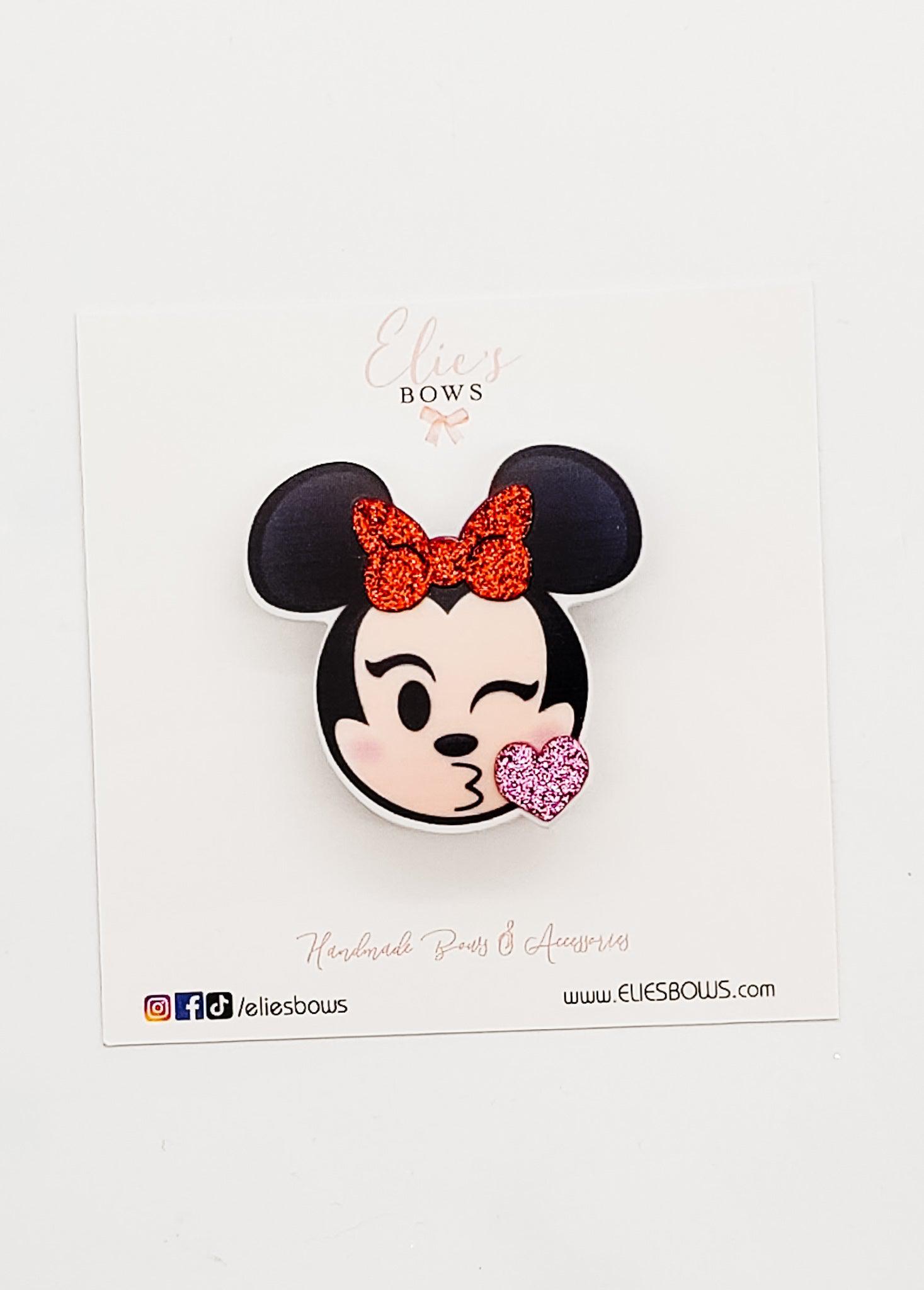 Kissing Mouse - Acrylic Clip - 2"-Snap Clips-Elie’s Bows