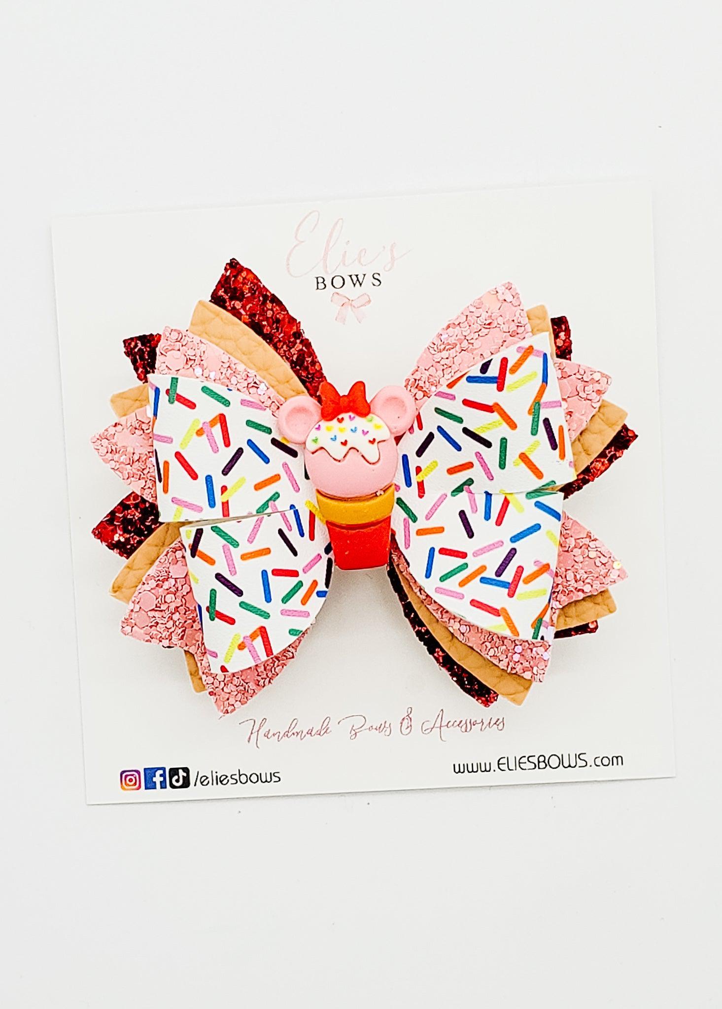 M sprinkle Ice Cream - 3.5"-Bows-Elie’s Bows