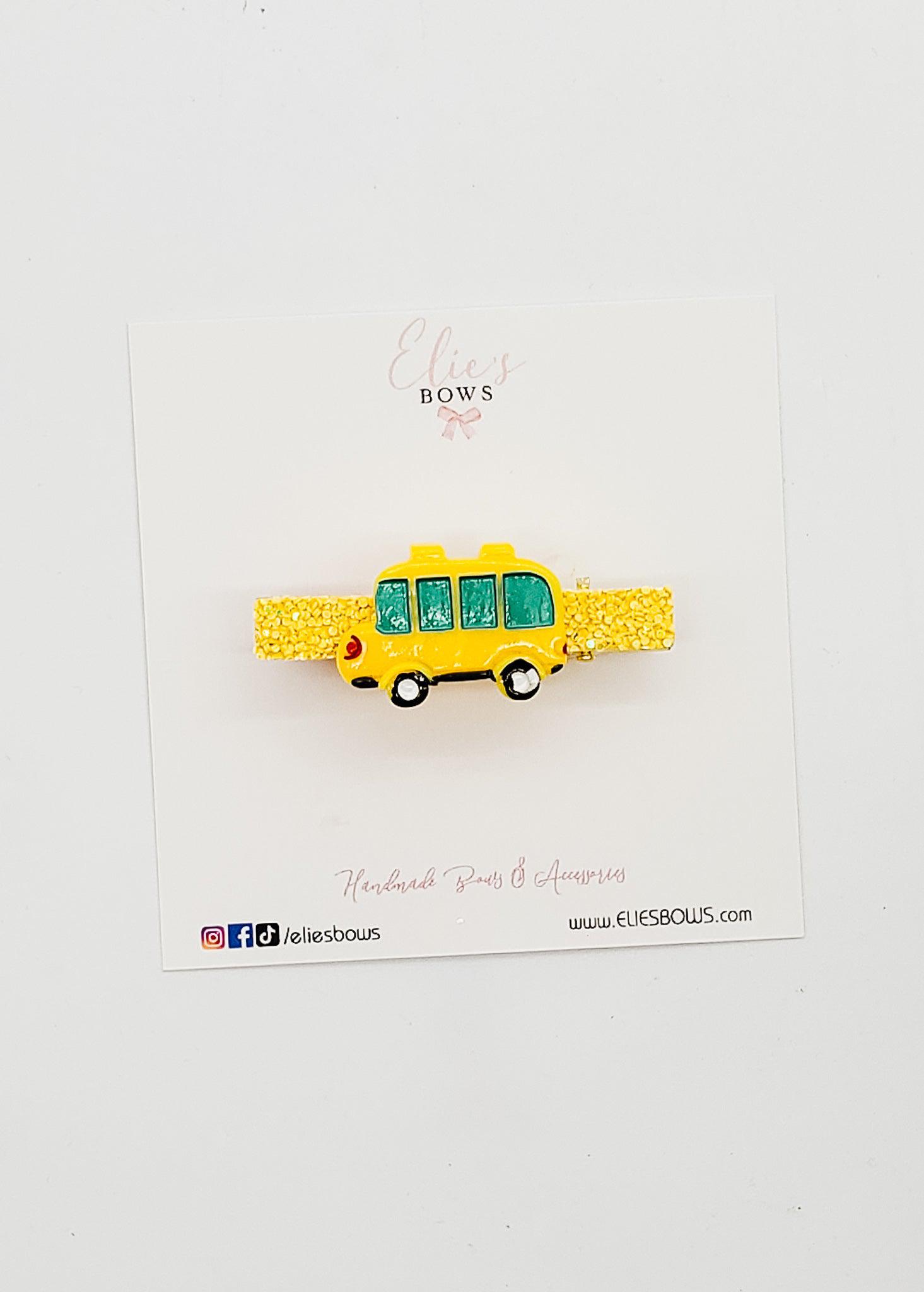 Magic School Bus - Bar Clip - 2.5"-Snap Clips-Elie’s Bows