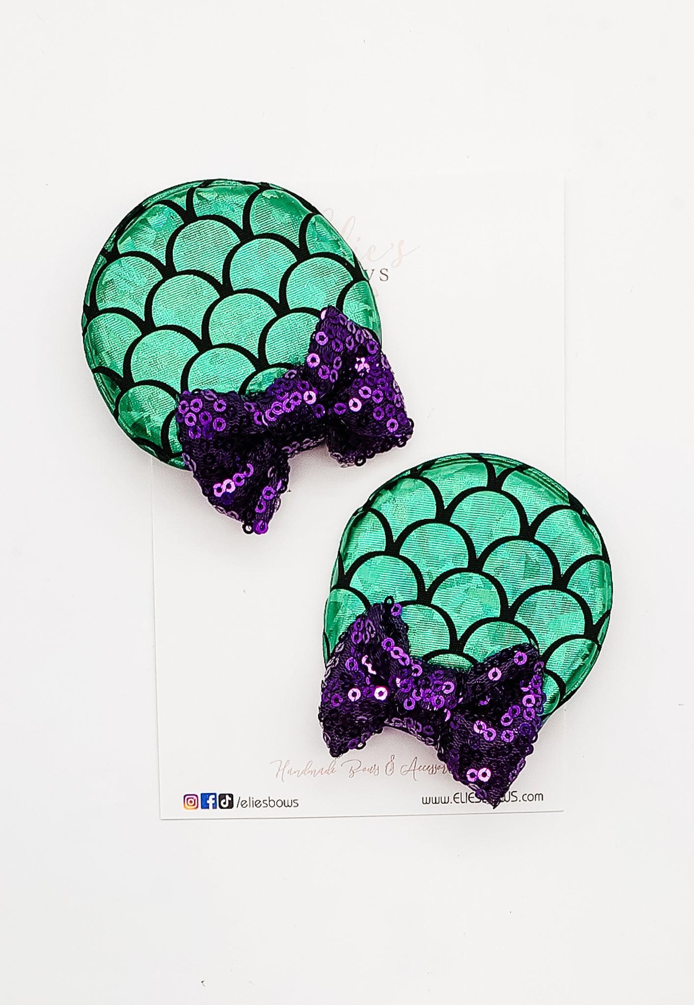 Mermaid - Pigtails - 2.5"-Pigtails-Elie’s Bows