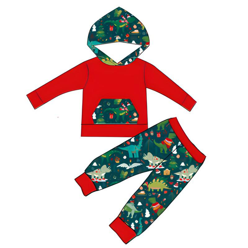 Merry Dinos - Two Piece Hoodie-Apparel-Elie’s Bows