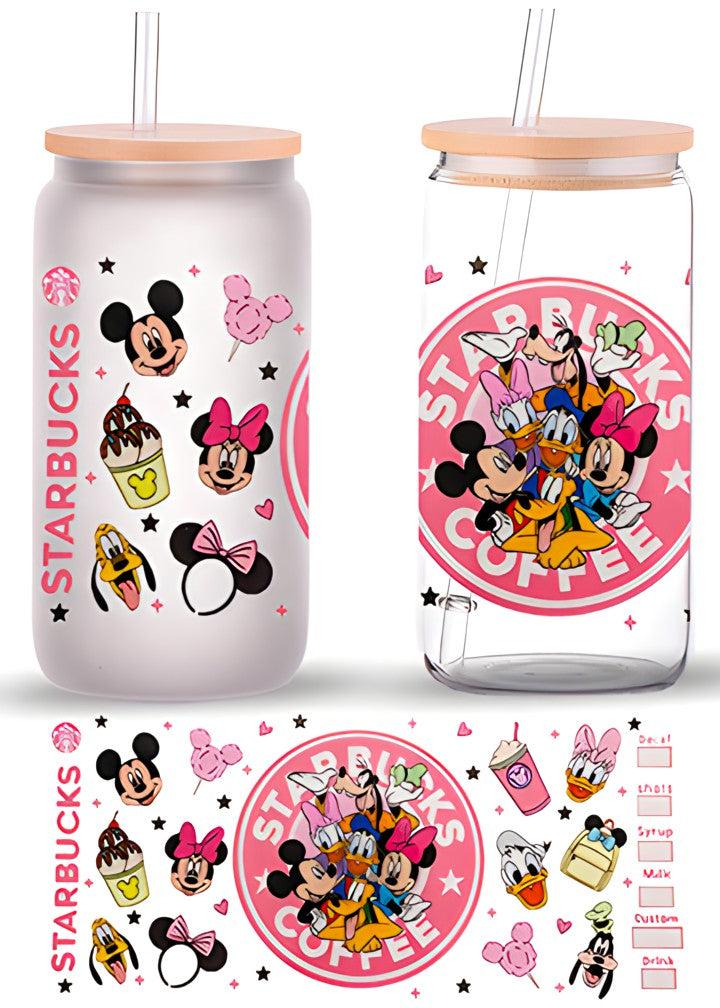 Mouse Family Tumbler (Clear Glass)-Tumbler-Elie’s Bows