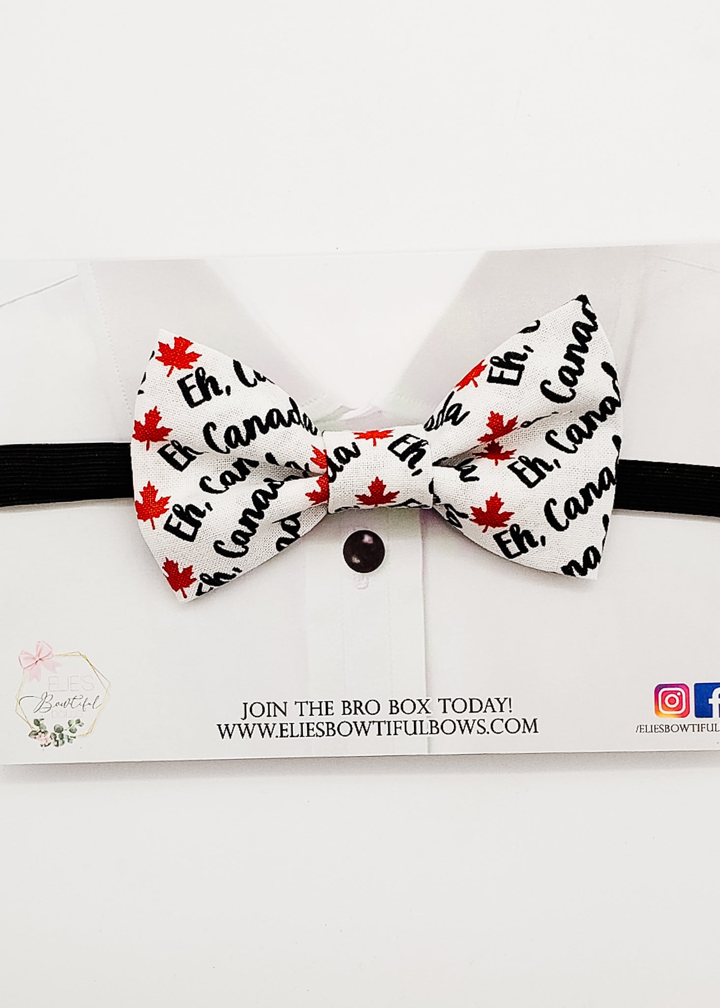 Mr. Eh Canada - fabric bowtie - 4"-Bowtie-Elie’s Bows