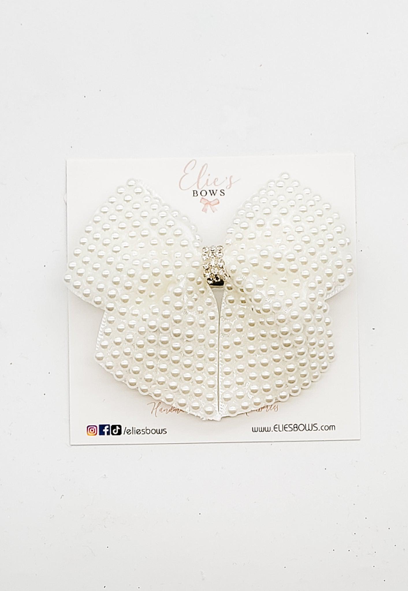 Pearl - Pearl Bow - 3"-Bows-Elie’s Bows