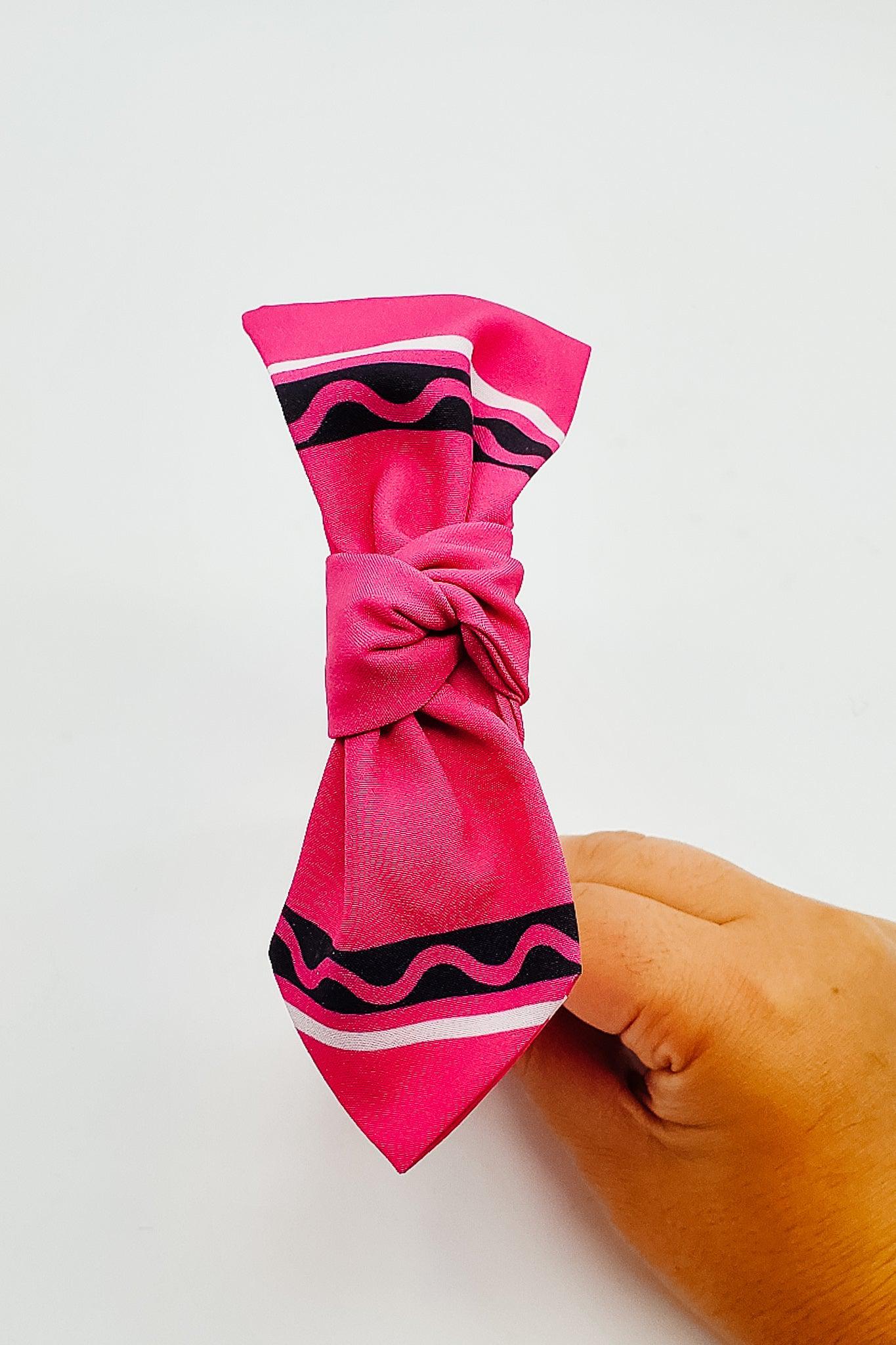 Pink Crayon - Hard Headband-Headband-Elie’s Bows