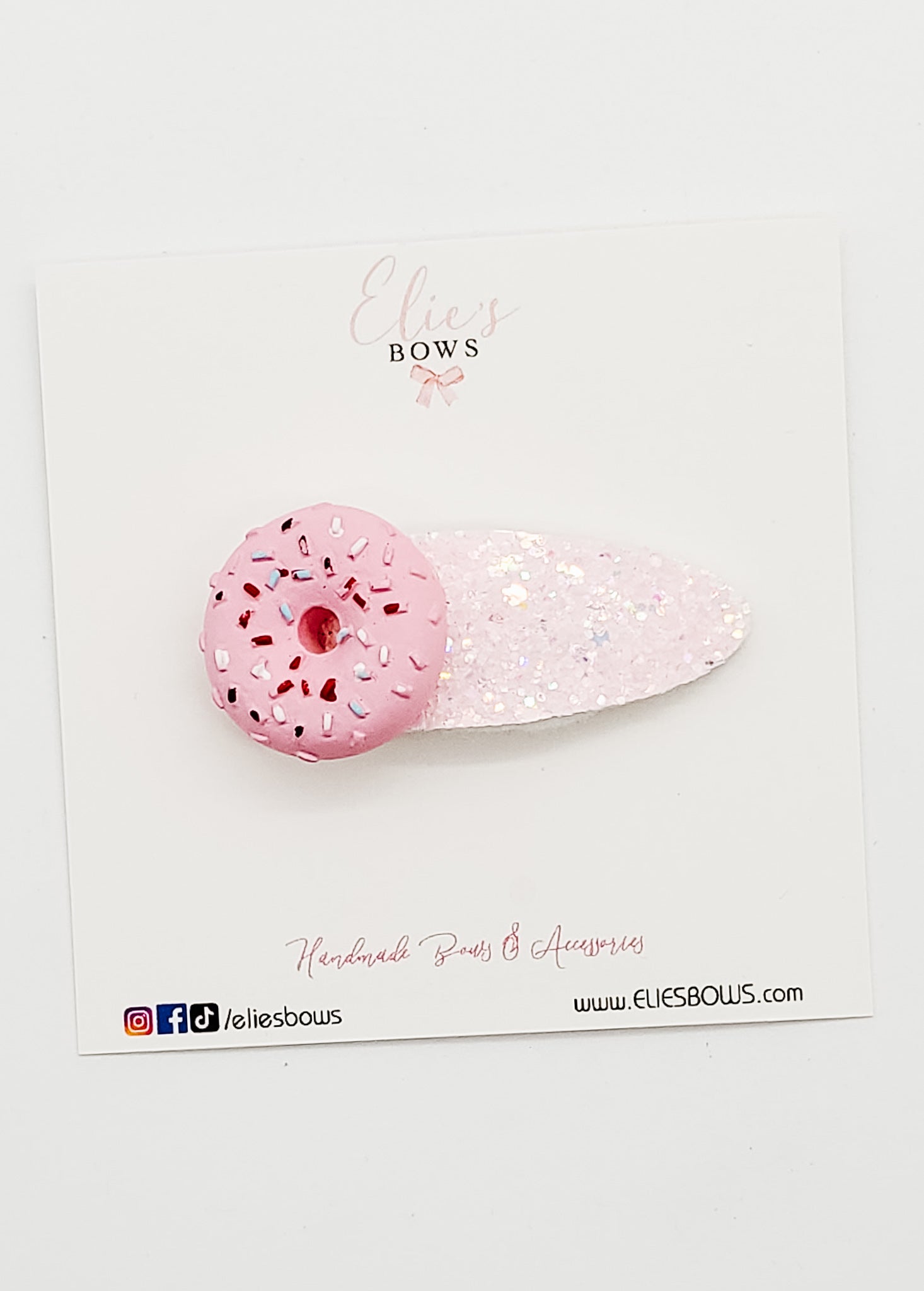 Pink Donuts - Snap Clips - 2.2"-Snap Clips-Elie’s Bows