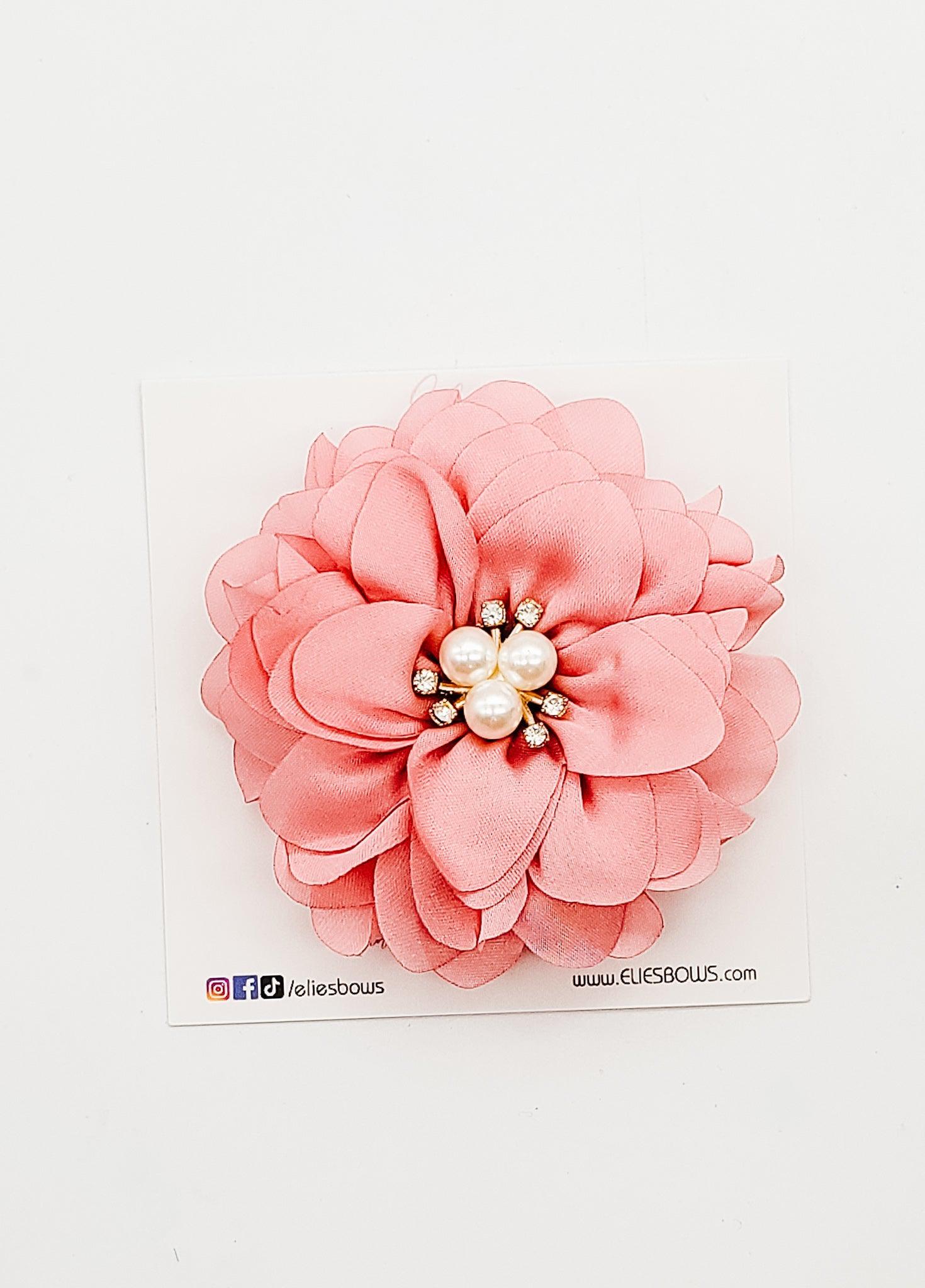 Pink - Flower Clip - 3.4"-Bows-Elie’s Bows