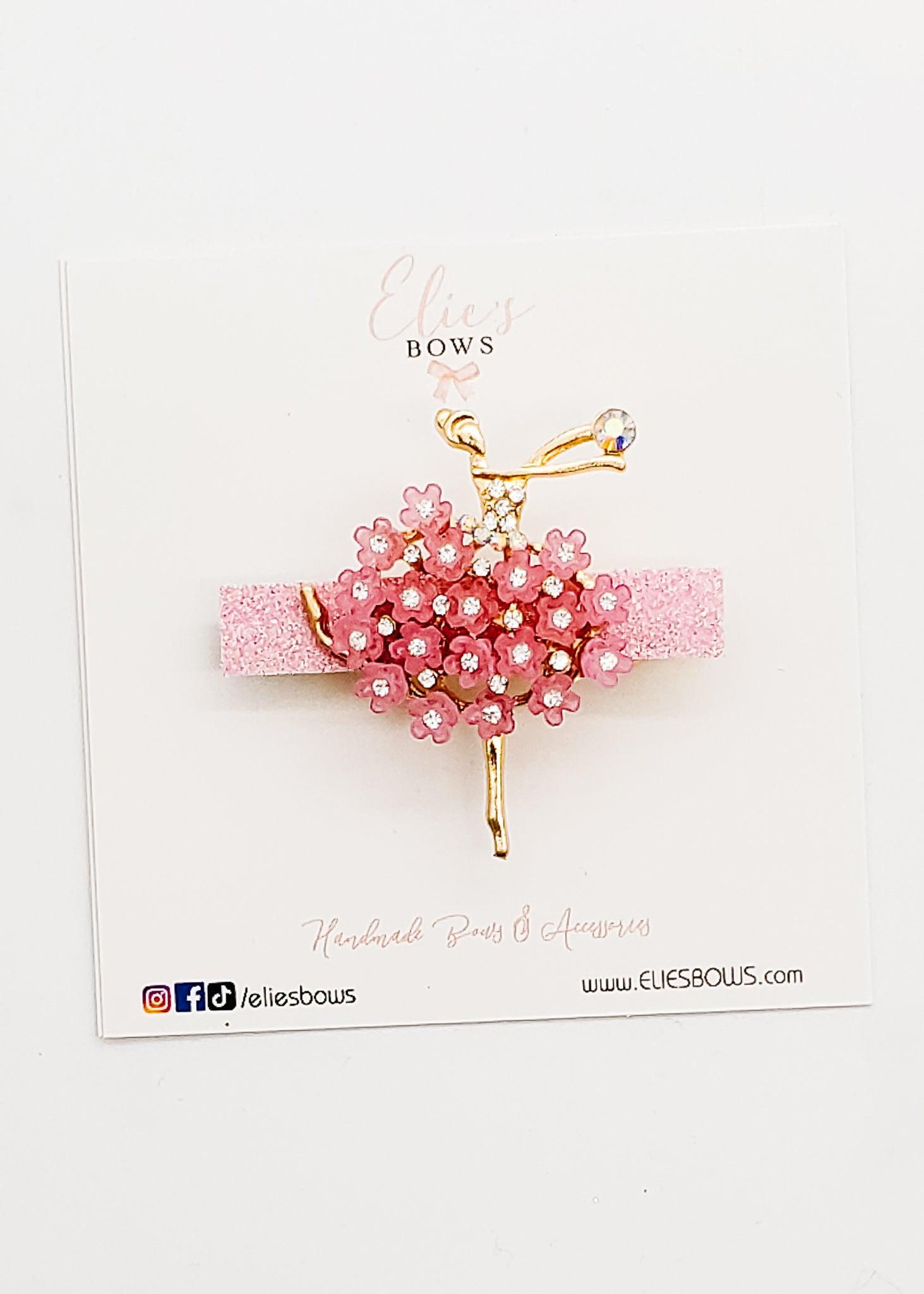 Pink Nutcracker Ballerina - Bar Clip - 2.5"-Snap Clips-Elie’s Bows