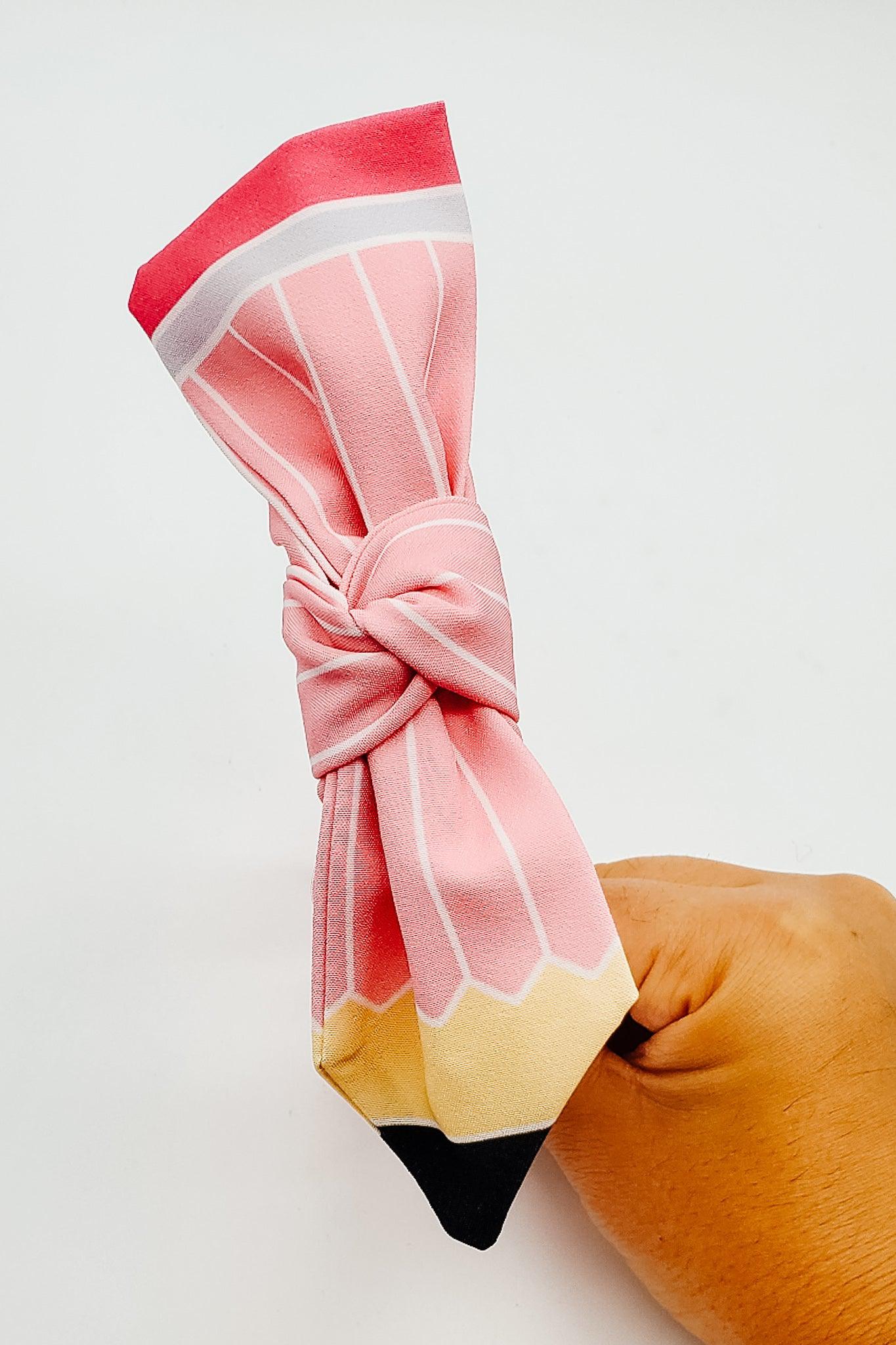 Pink Pencil - Hard Headband-Headband-Elie’s Bows