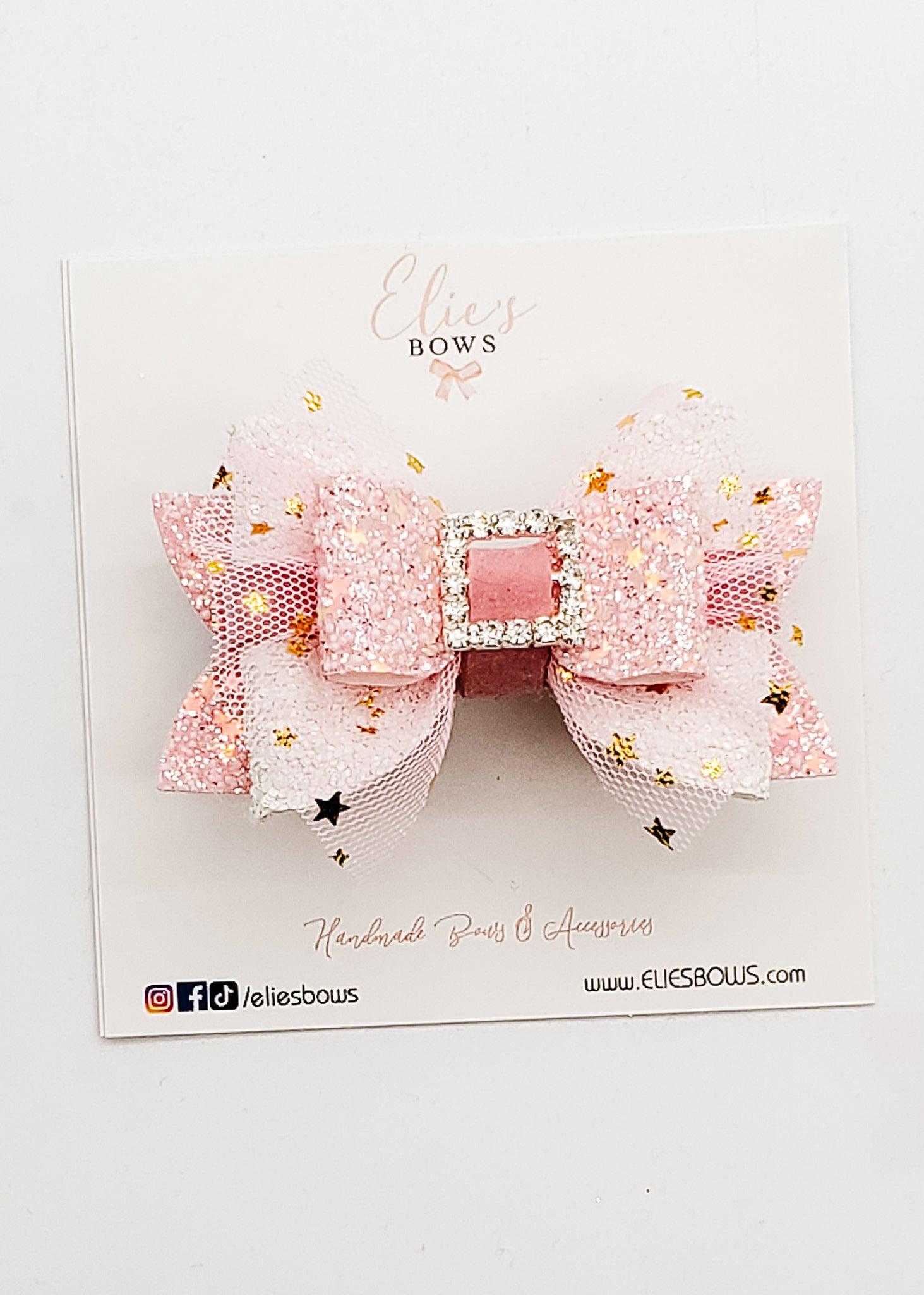 Pink Santa Bow - 3"-Bows-Elie’s Bows