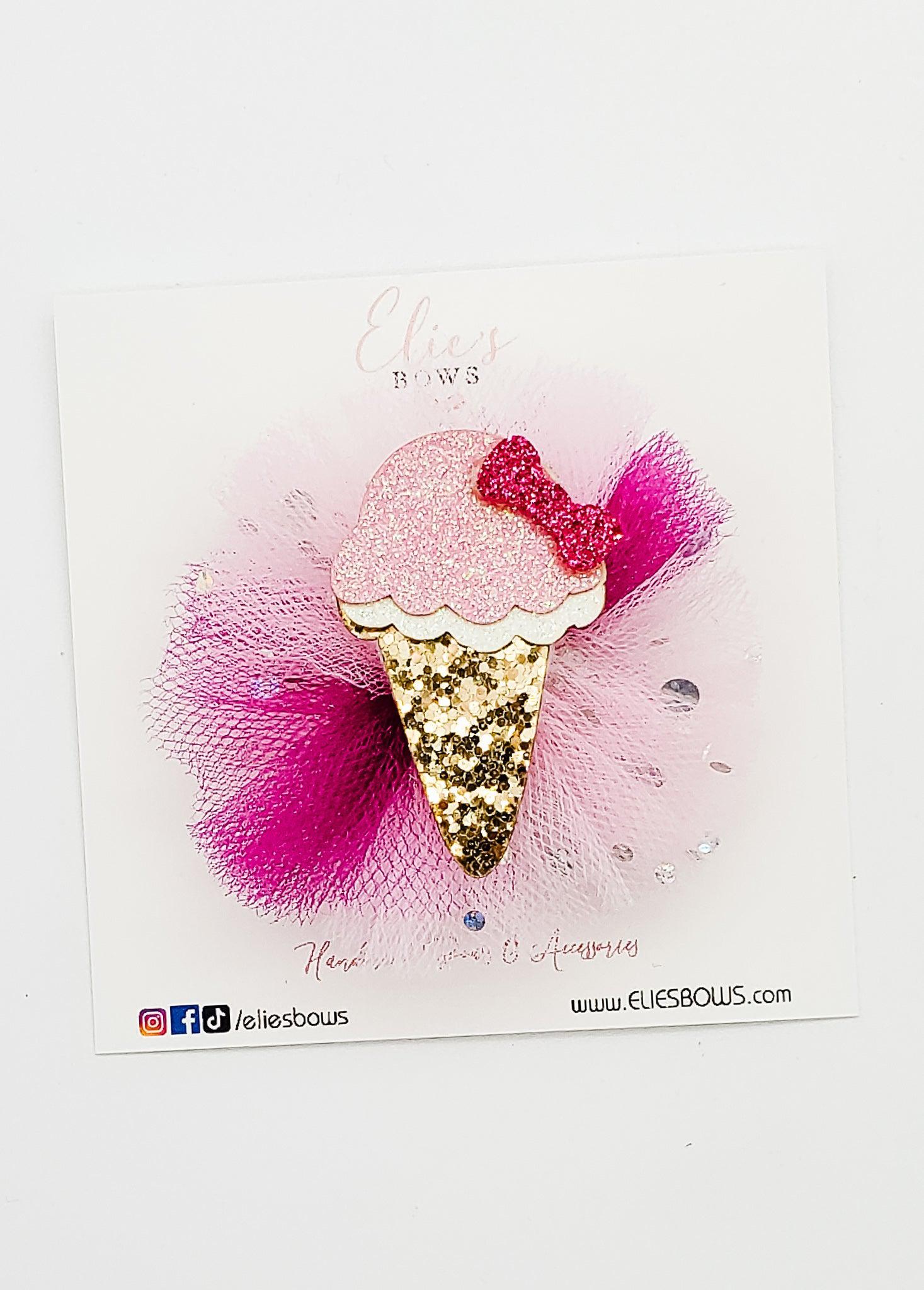 Pink Tulle ice Creams - 2.8"-Bows-Elie’s Bows