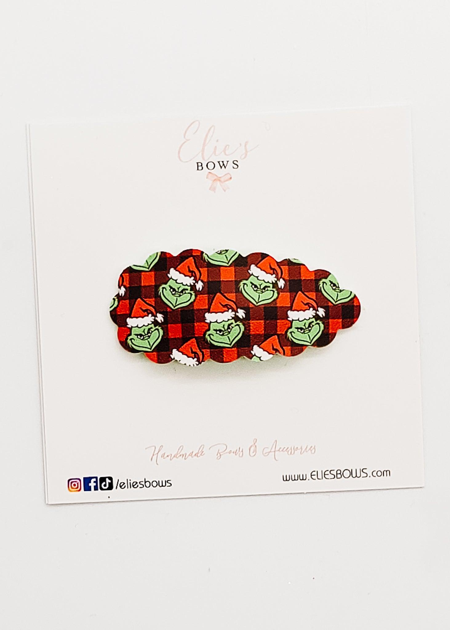 Plaid Mean Guy - Snap Clip - 2.5"-Snap Clips-Elie’s Bows