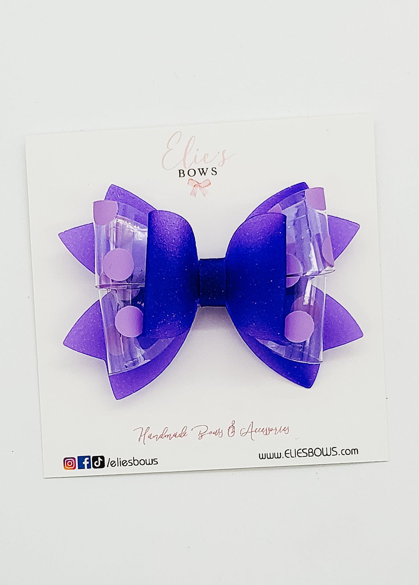 Purple Dots Waterproof - 3"-Bows-Elie’s Bows