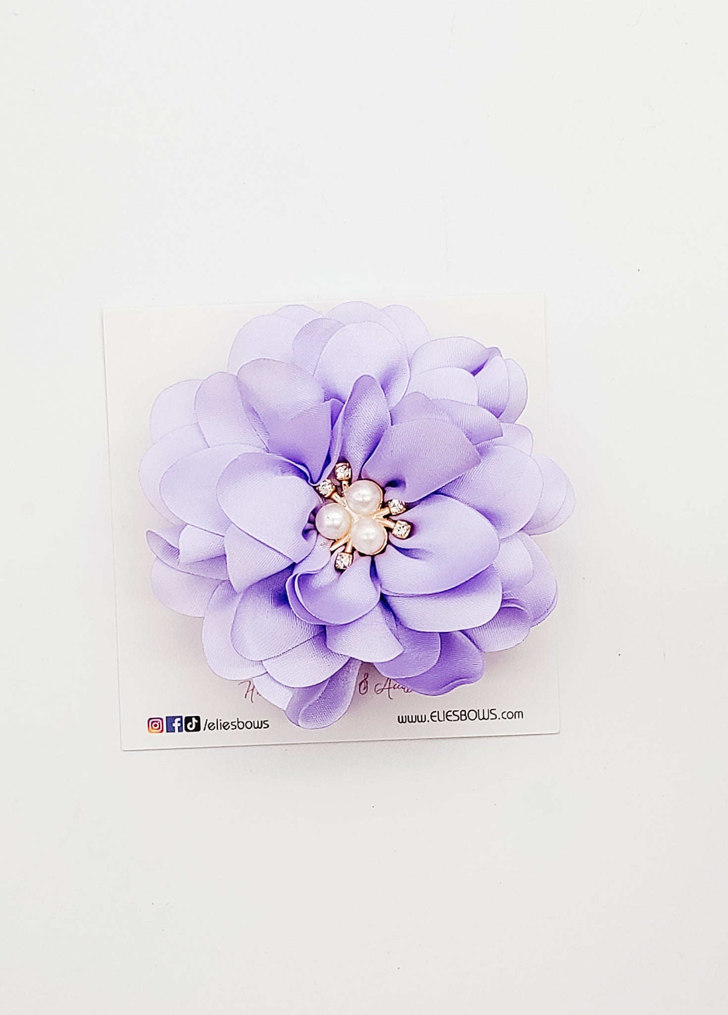 Purple - Flower Clip - 3.4"-Bows-Elie’s Bows