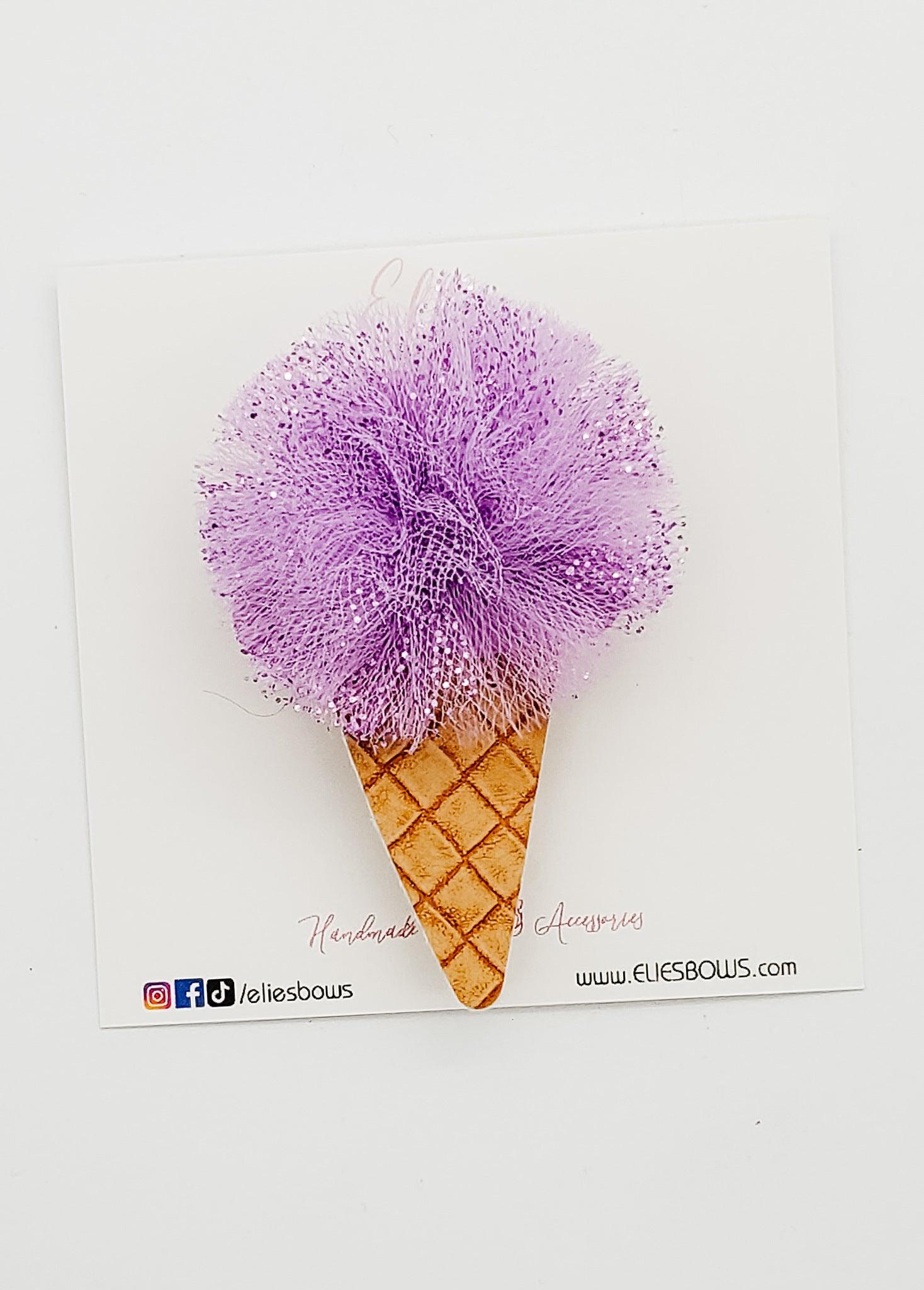 Purple Pom Pom Ice - 2.8"-Bows-Elie’s Bows