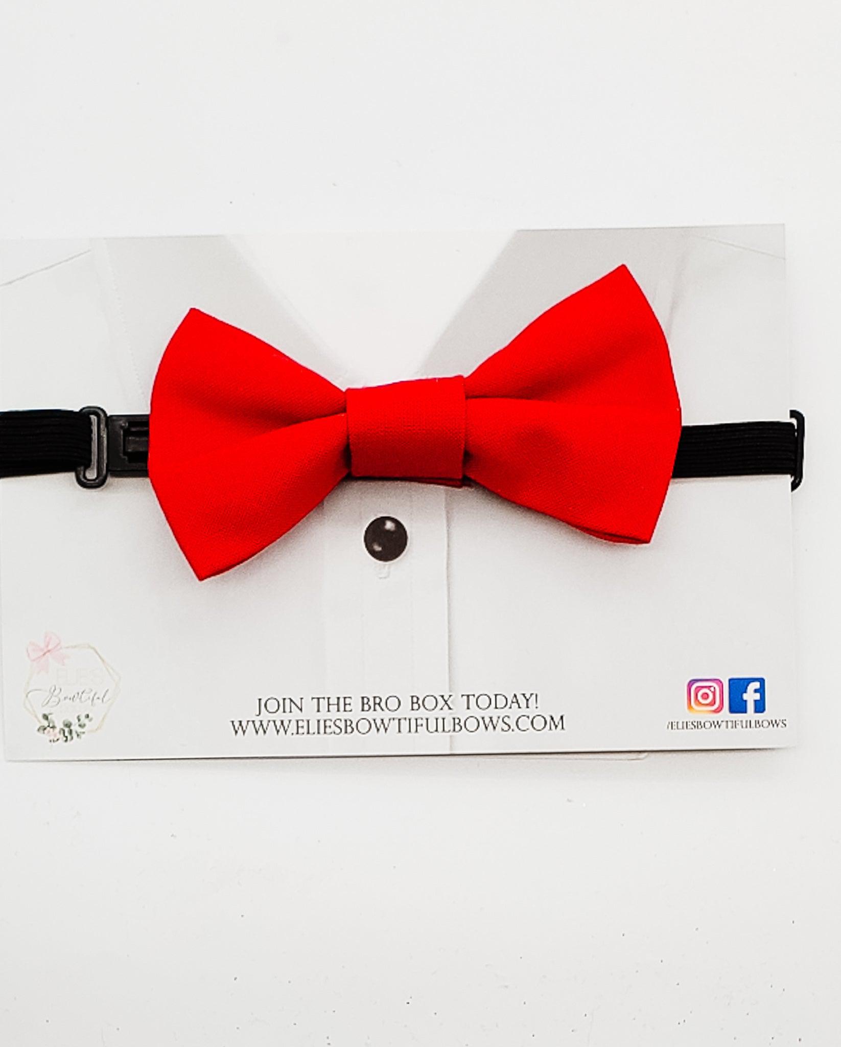 Red - fabric bowtie - 3.5"-Bowtie-Elie’s Bows