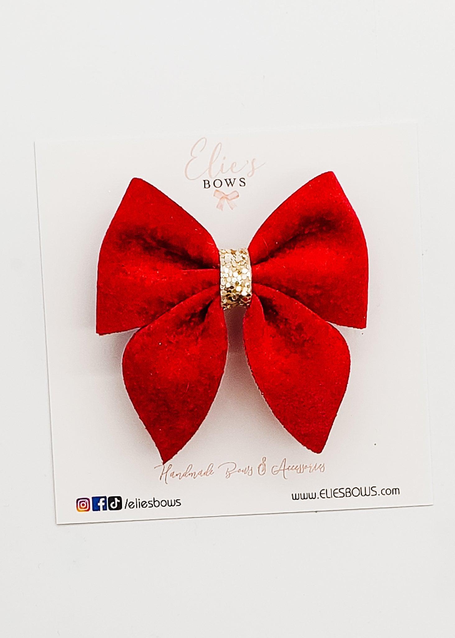 Red Velvet - 3"-Bows-Elie’s Bows