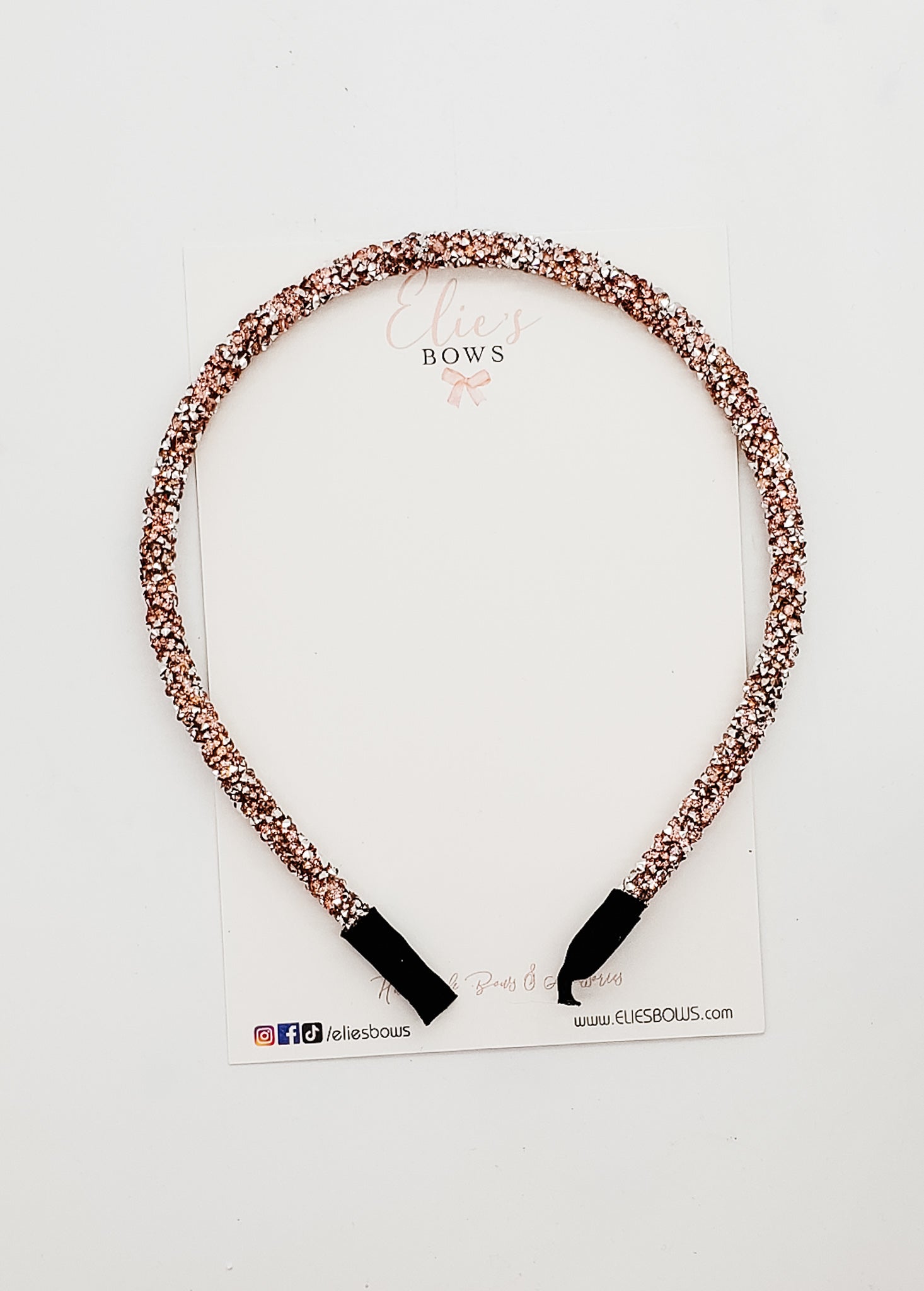Rose Gold - Glitter hard headband-Hard Headbands-Elie’s Bows