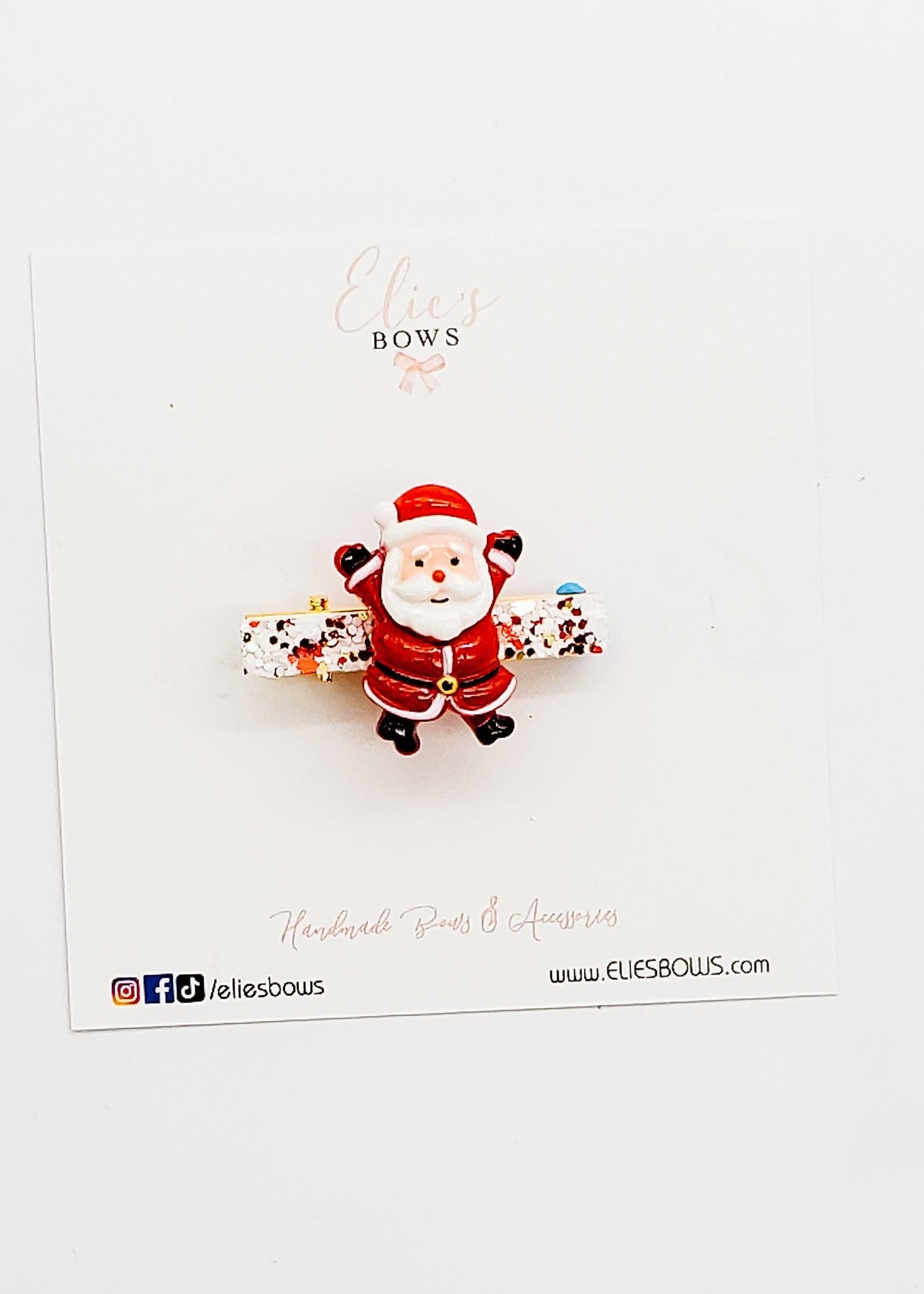 Santa - Bar Clip - 2"-Snap Clips-Elie’s Bows