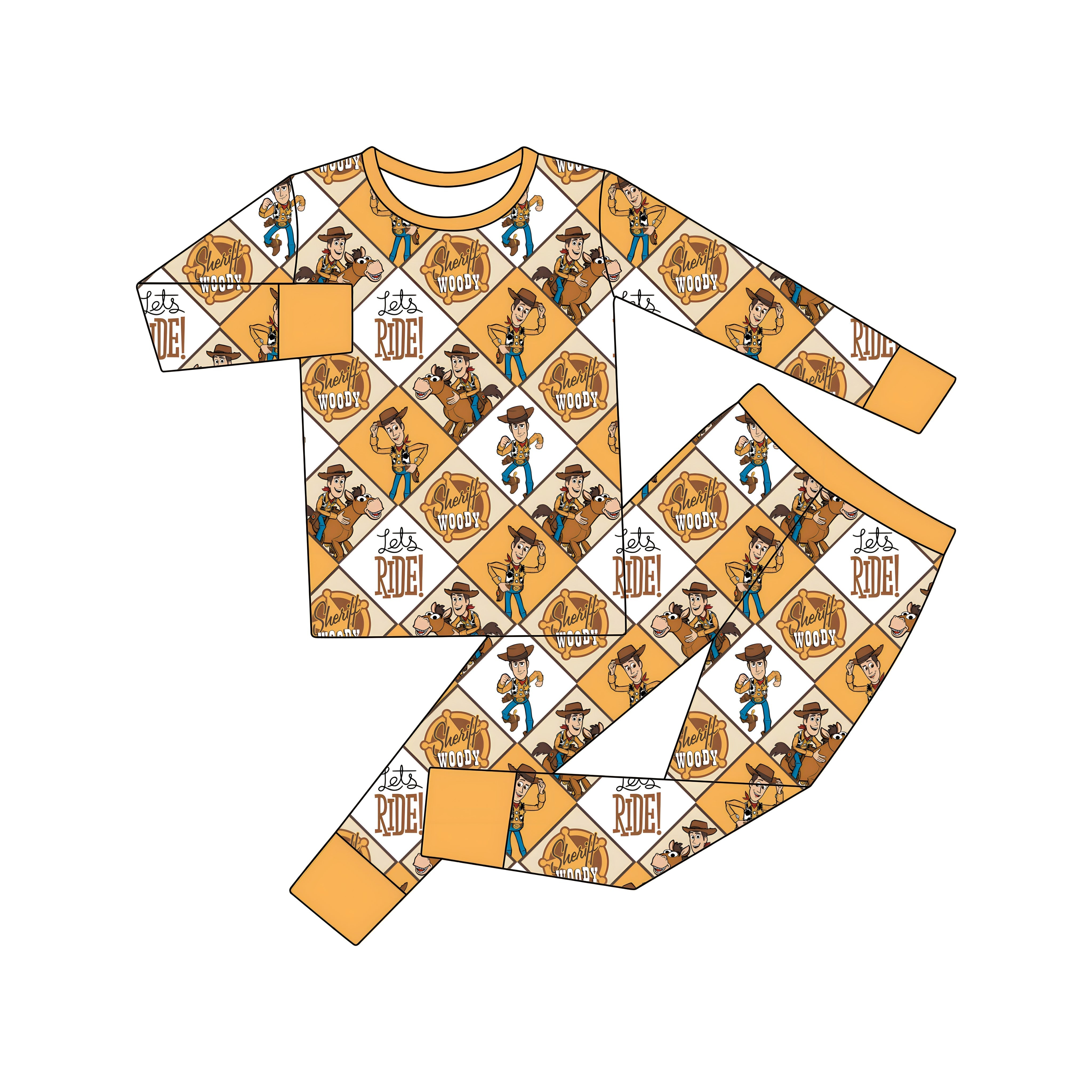 Sheriff (Two Piece Pjs) PRE-ORDER-pyjamas-Elie’s Bows