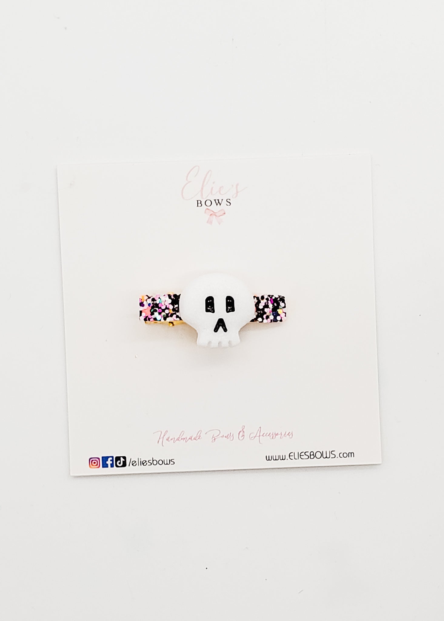 Skulls - Glow in the dark Bar Clips - 2"-Snap Clips-Elie’s Bows