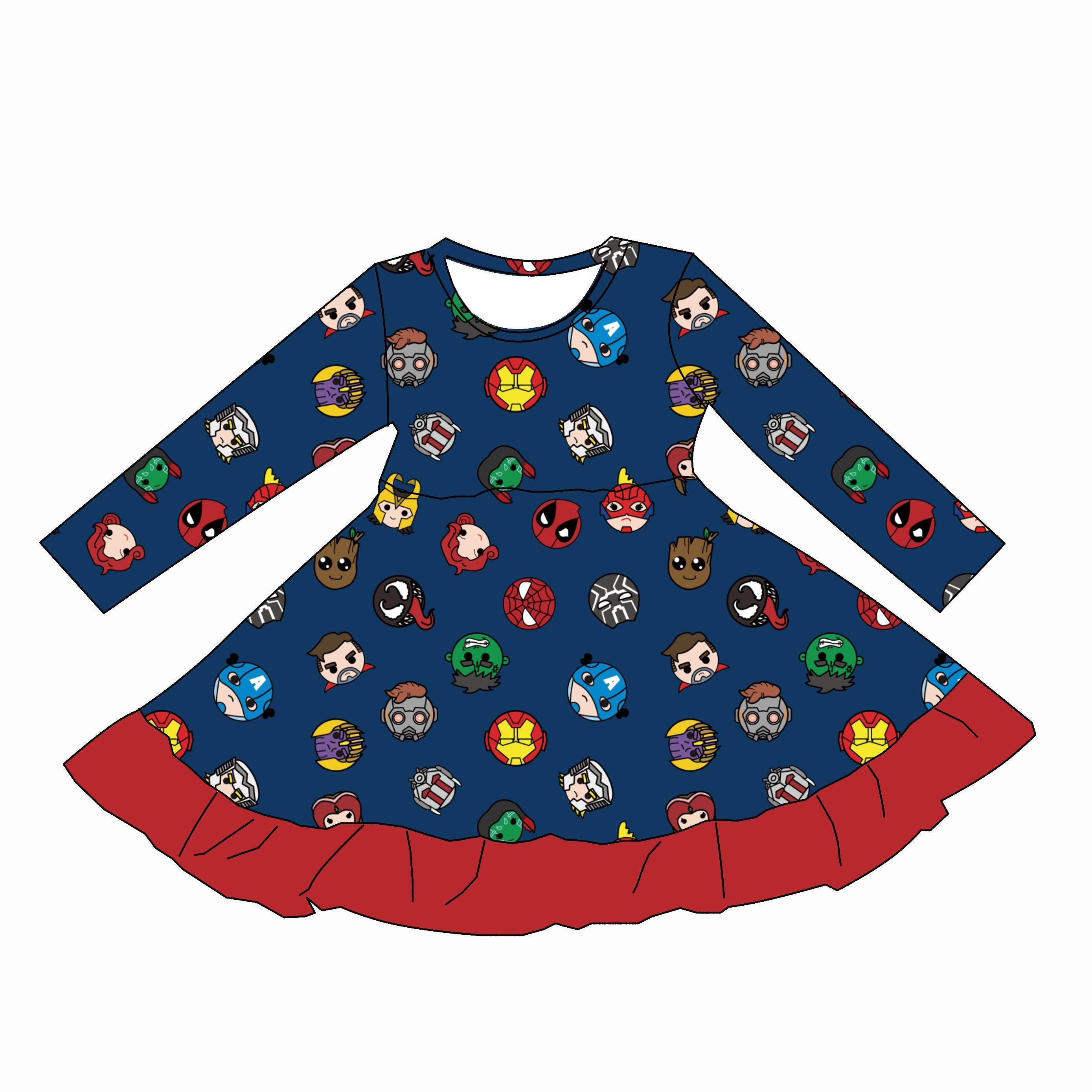 Small Super Heros (Dresses) PRE-ORDER-Dresses-Elie’s Bows