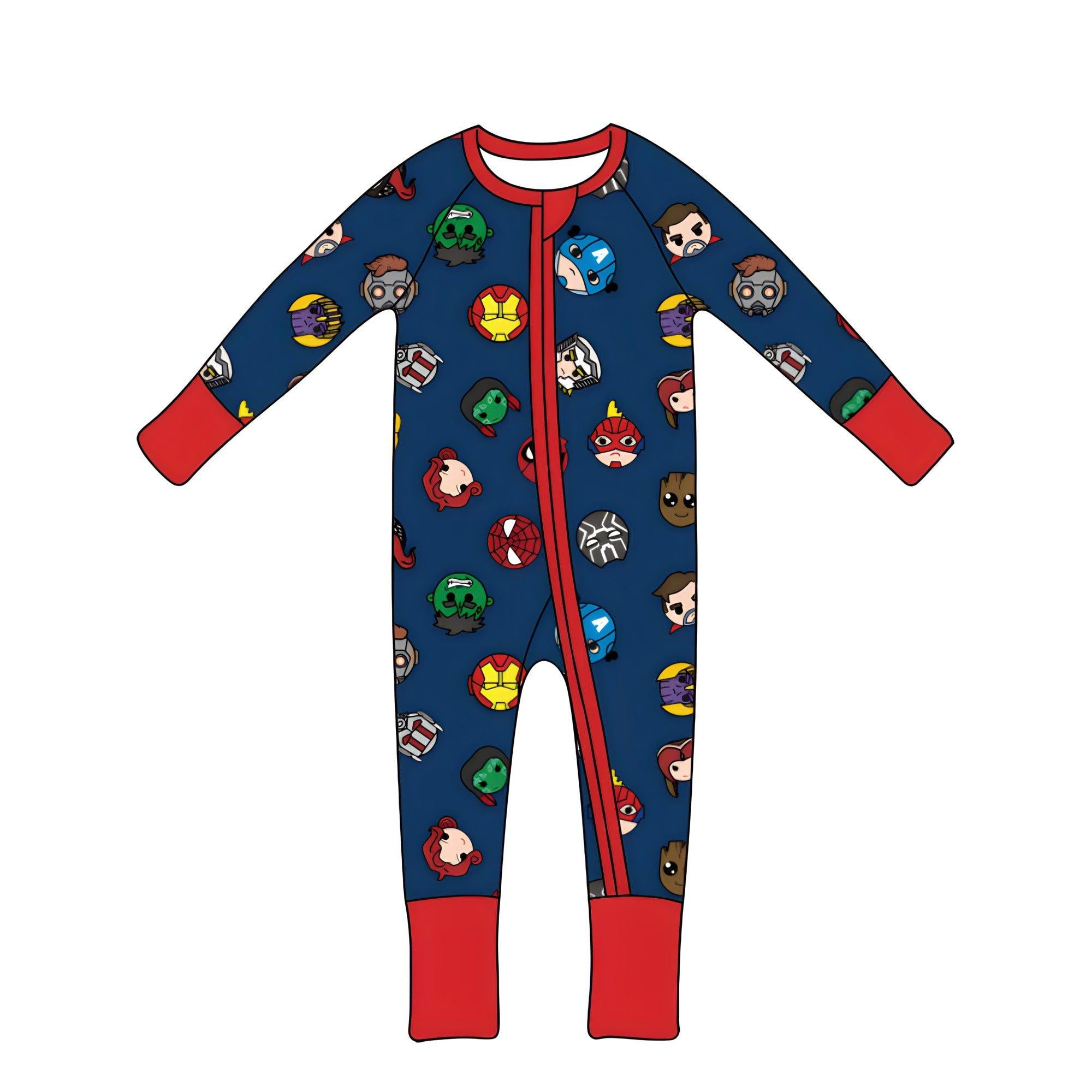 Small Super Heros (Onesie PJs) PRE-ORDER-pyjamas-Elie’s Bows