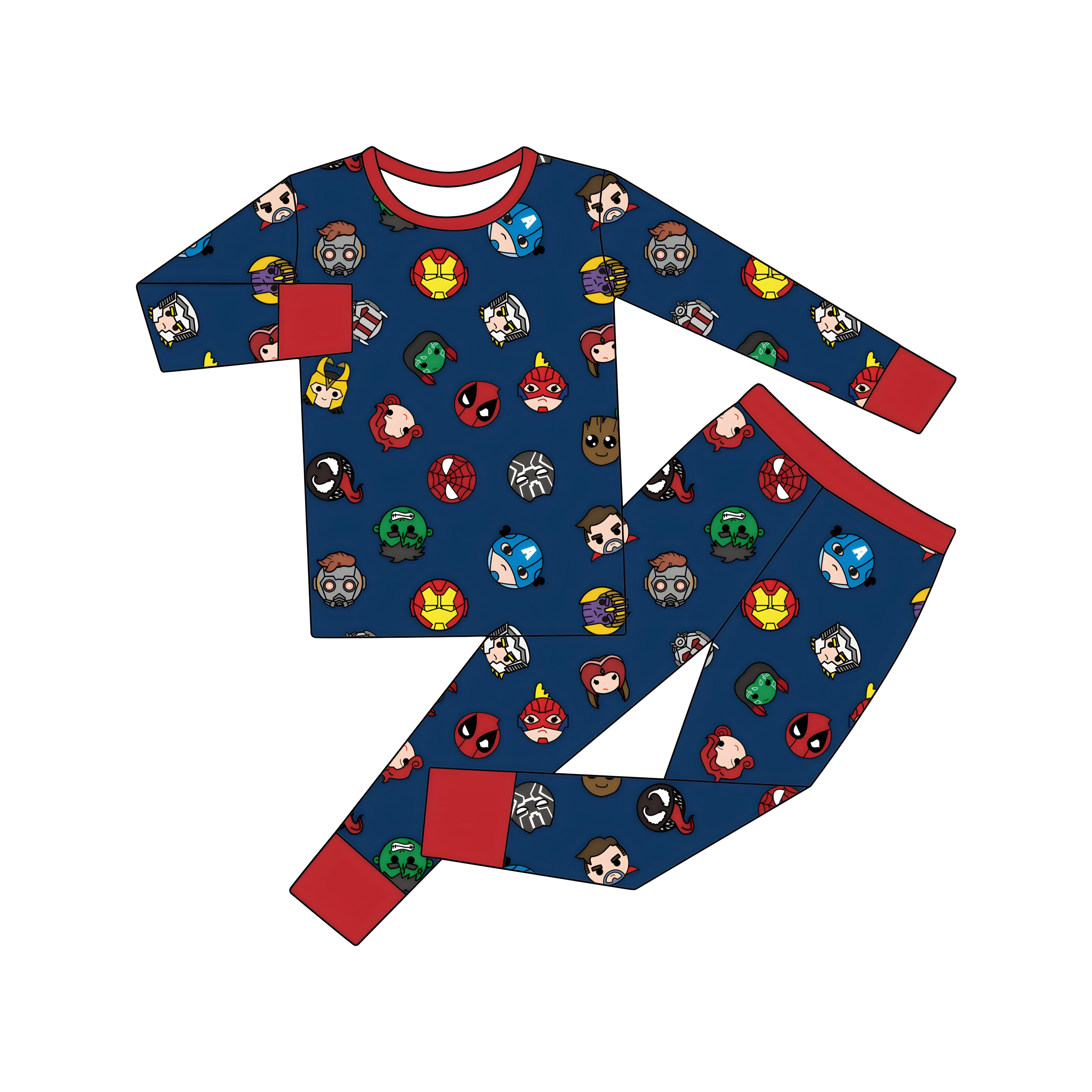Small Super Heros (Two Piece Pjs) PRE-ORDER-pyjamas-Elie’s Bows