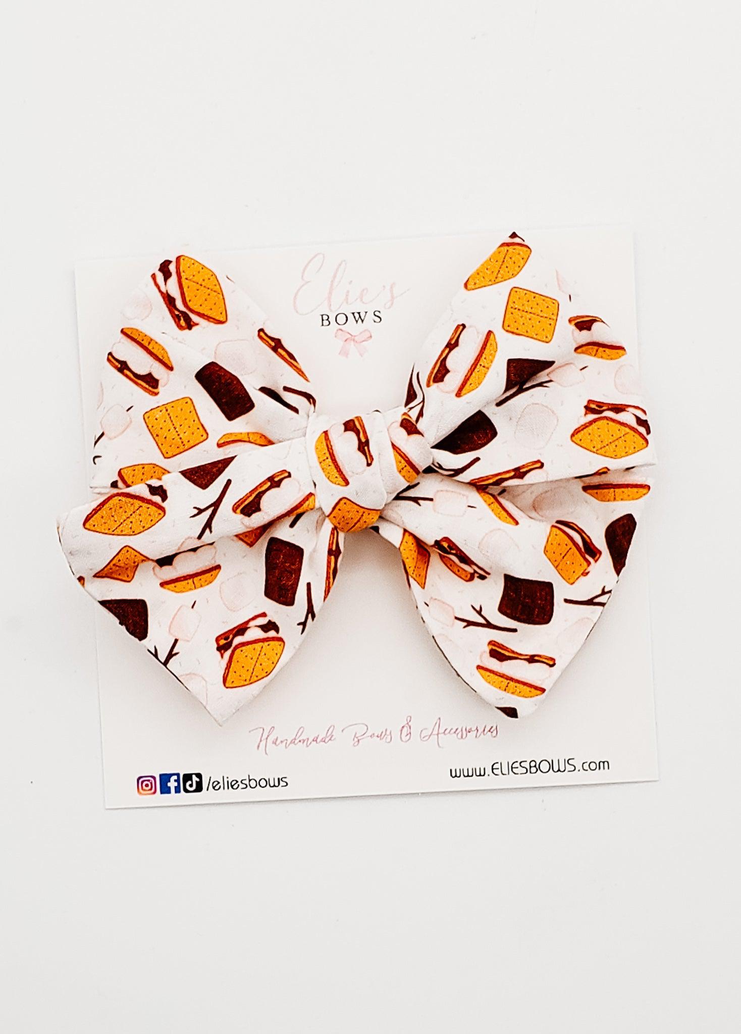 Smores - Elie - Fabric Bow - 3.5"-Bows-Elie’s Bows