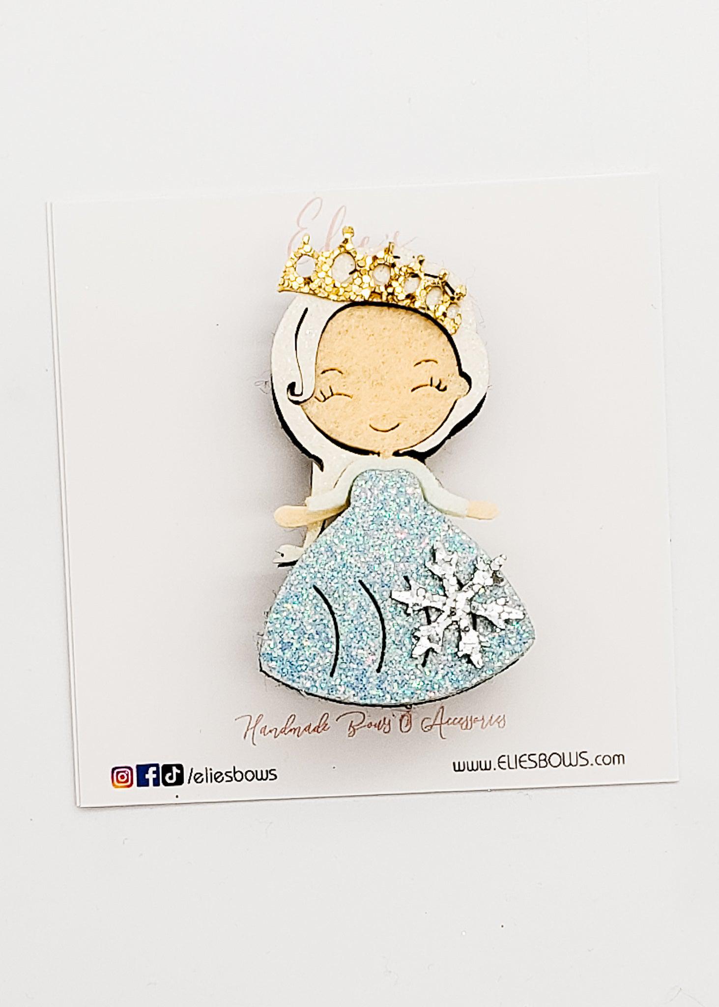 Snow Queen - Felt Clip - 1.5"-Snap Clips-Elie’s Bows